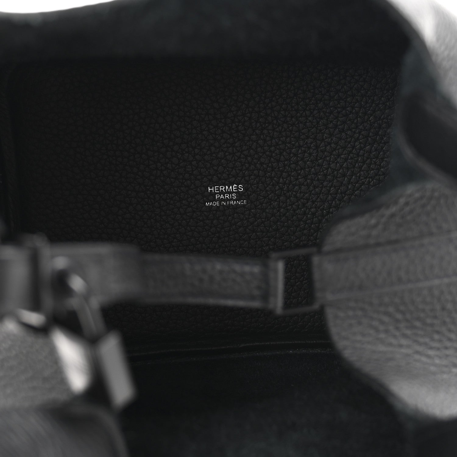 Taurillon Clemence Monochrome Picotin Lock 18 PM Black