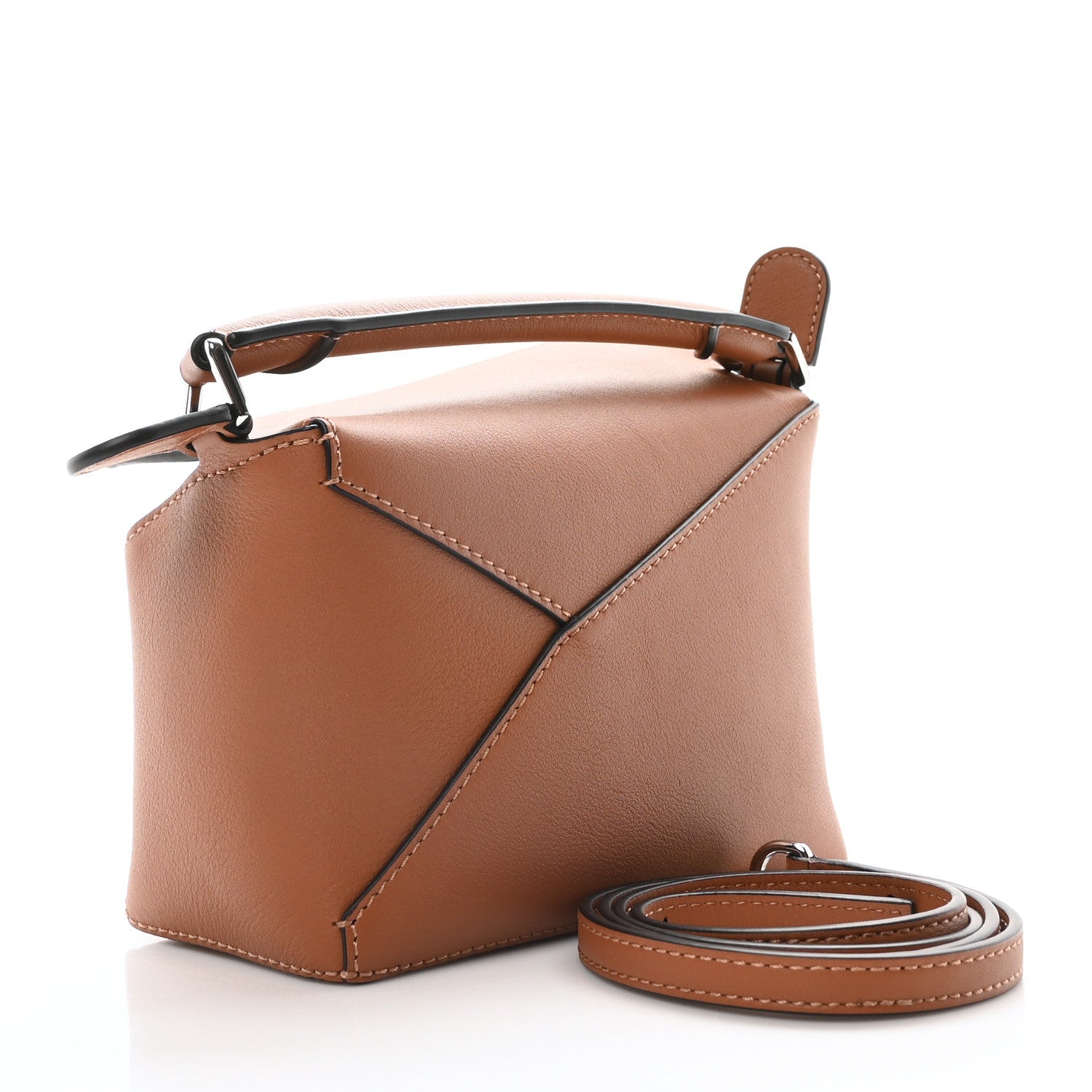 Calfskin Mini Puzzle Edge Bag Tan