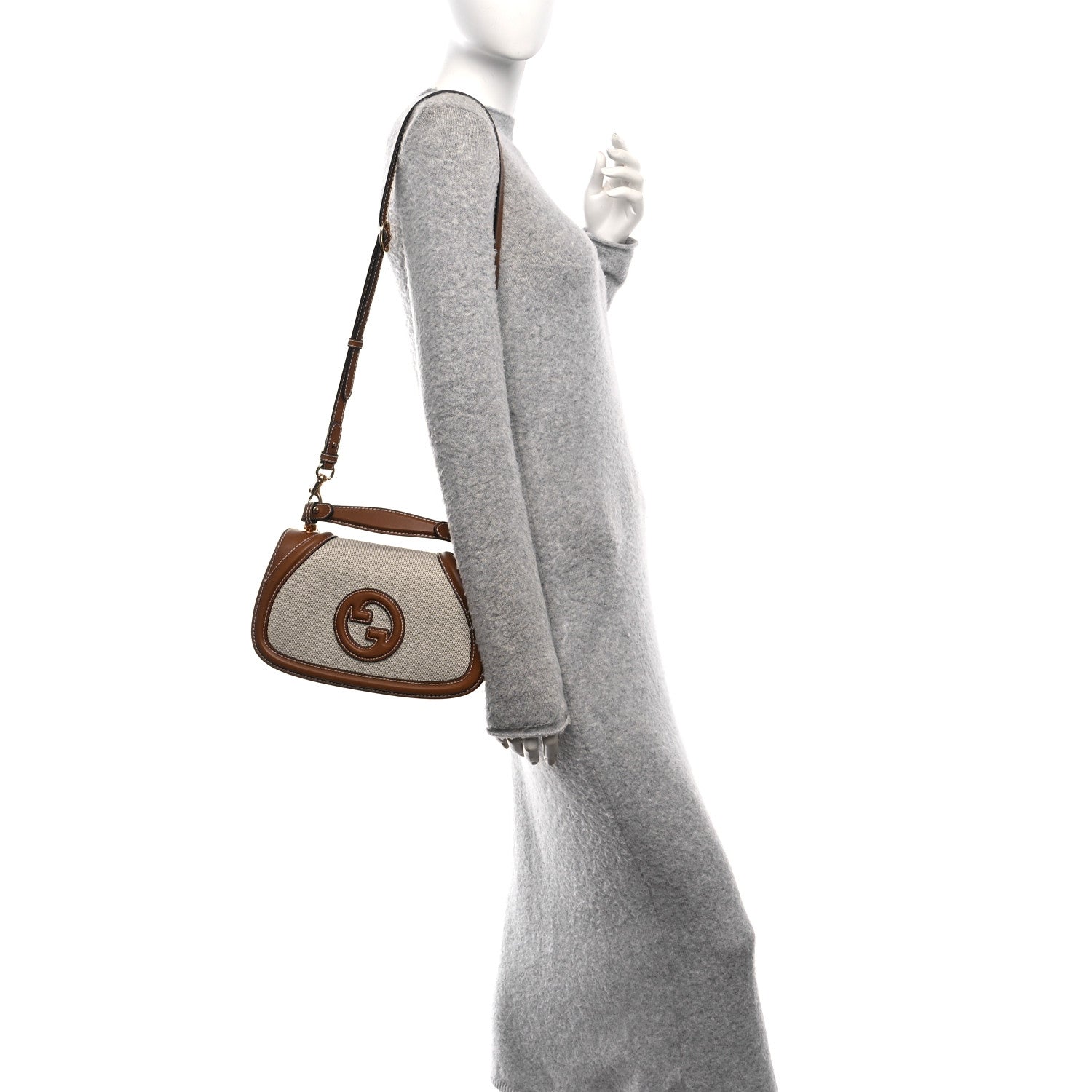 Canvas Medium Blondie Top Handle Bag Brown