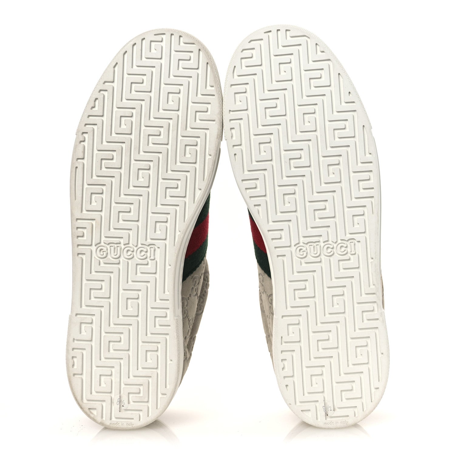 Suede GG Monogram Web Mens Ace Sneakers 8.5 Oatmeal