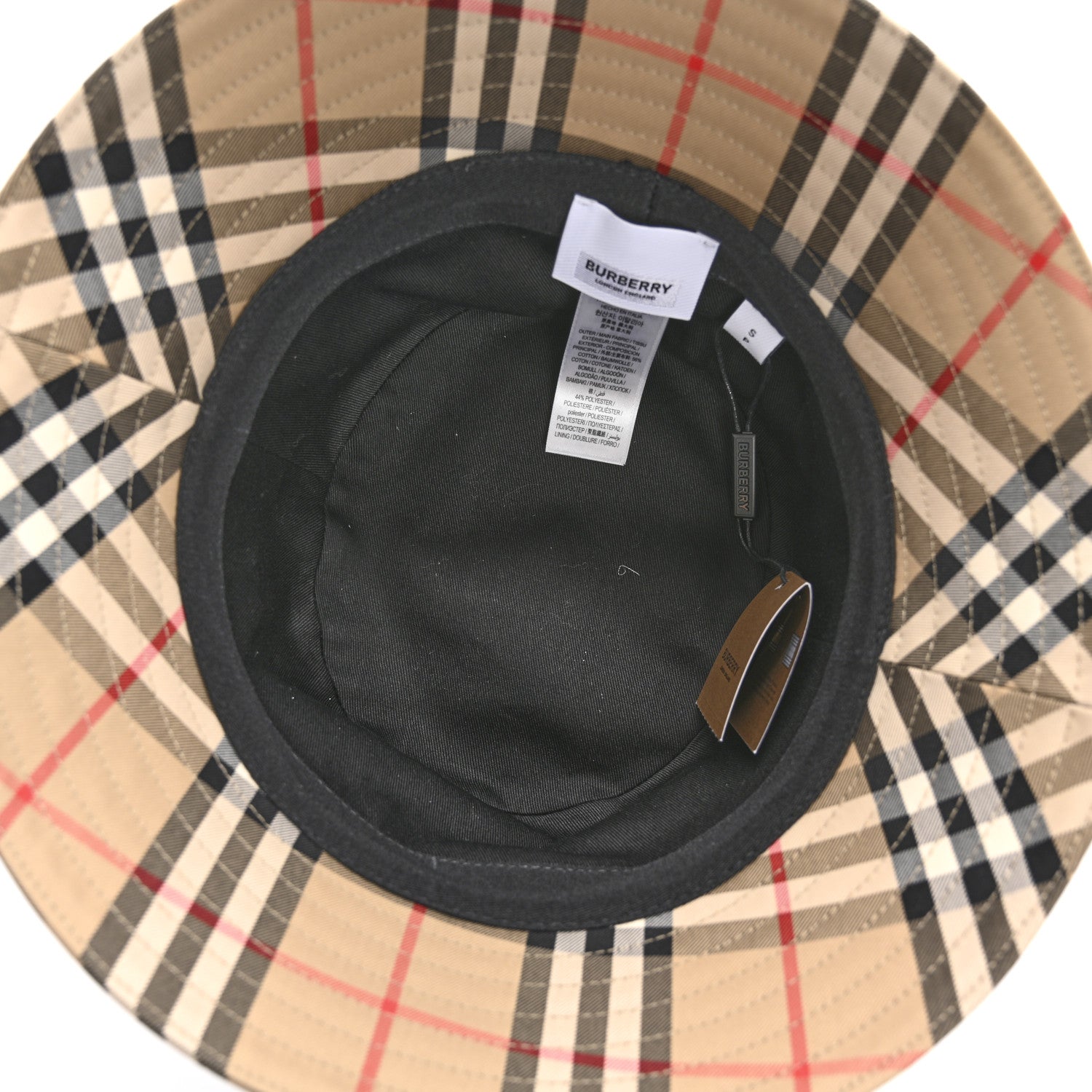 Technical Cotton Vintage Check Bucket Hat S Archive Beige