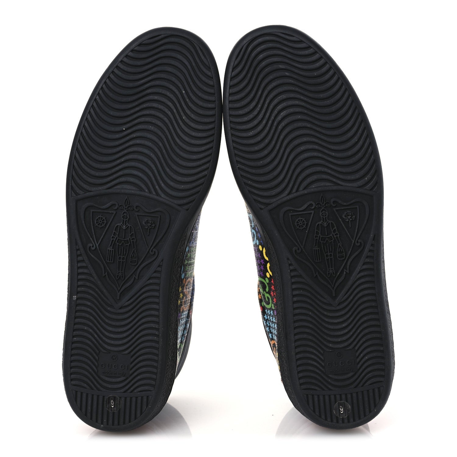 GG Supreme Monogram Psychedelic Mens High Top Sneakers 9 Black Multicolor