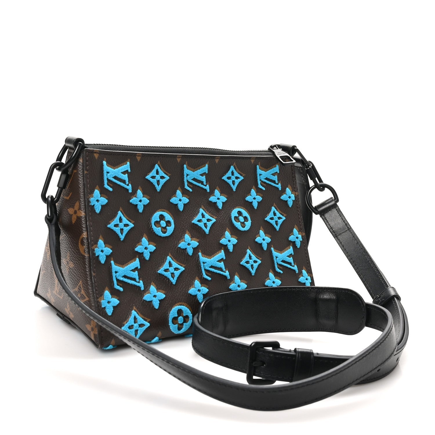 Monogram Tuffetage Triangle Messenger Turquoise