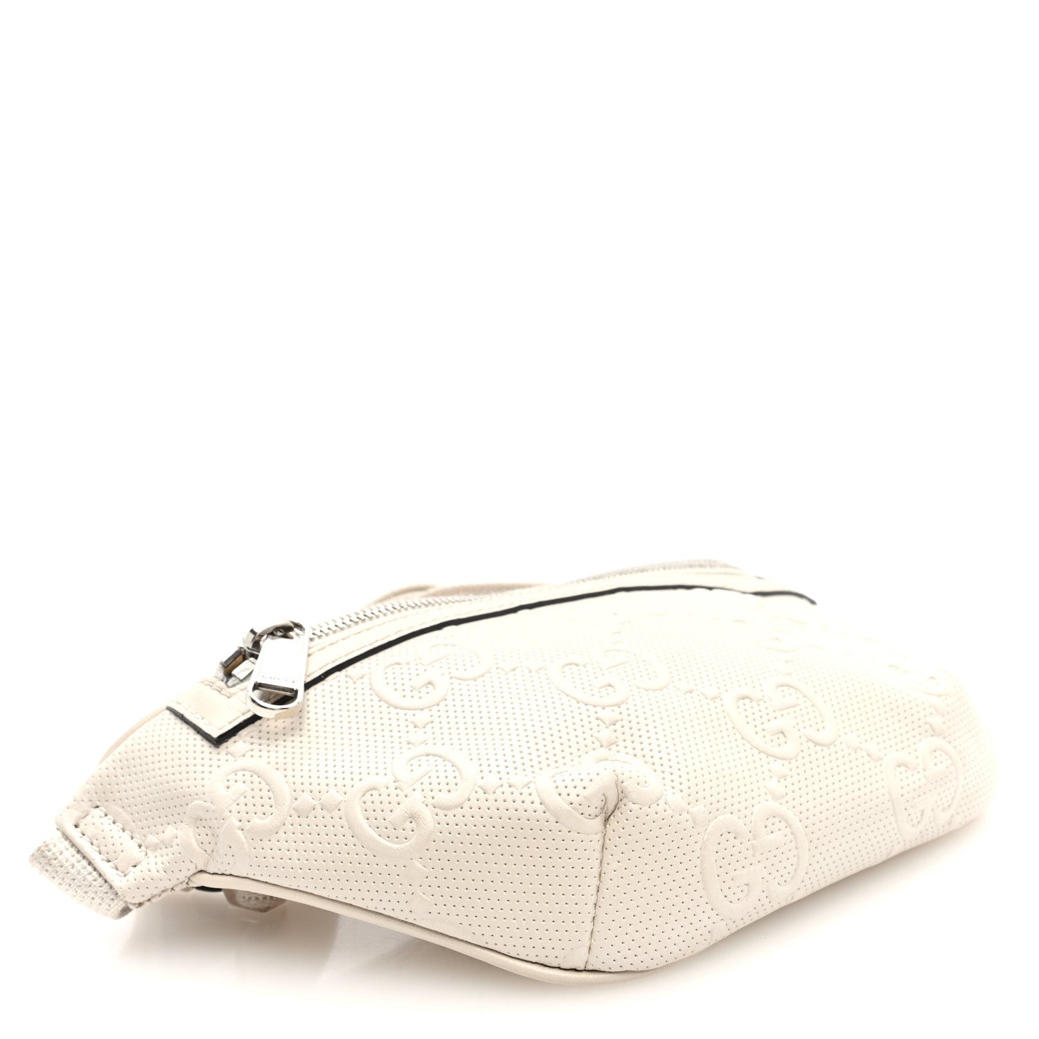 Calfskin GG Tennis Embossed Belt Bag Mystic White