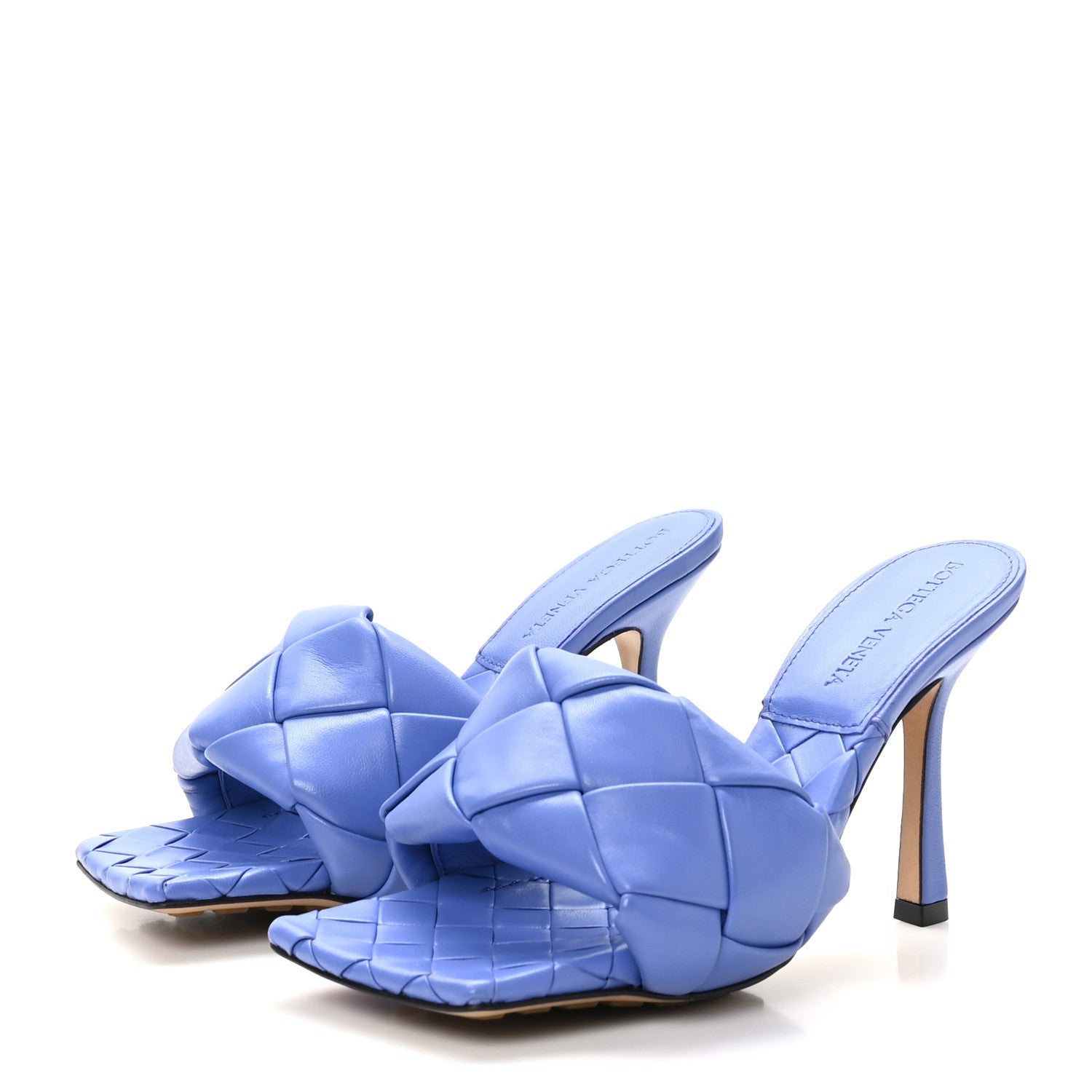 Nappa Maxi Intrecciato Lido 90mm Mule Sandals 35 Indigo