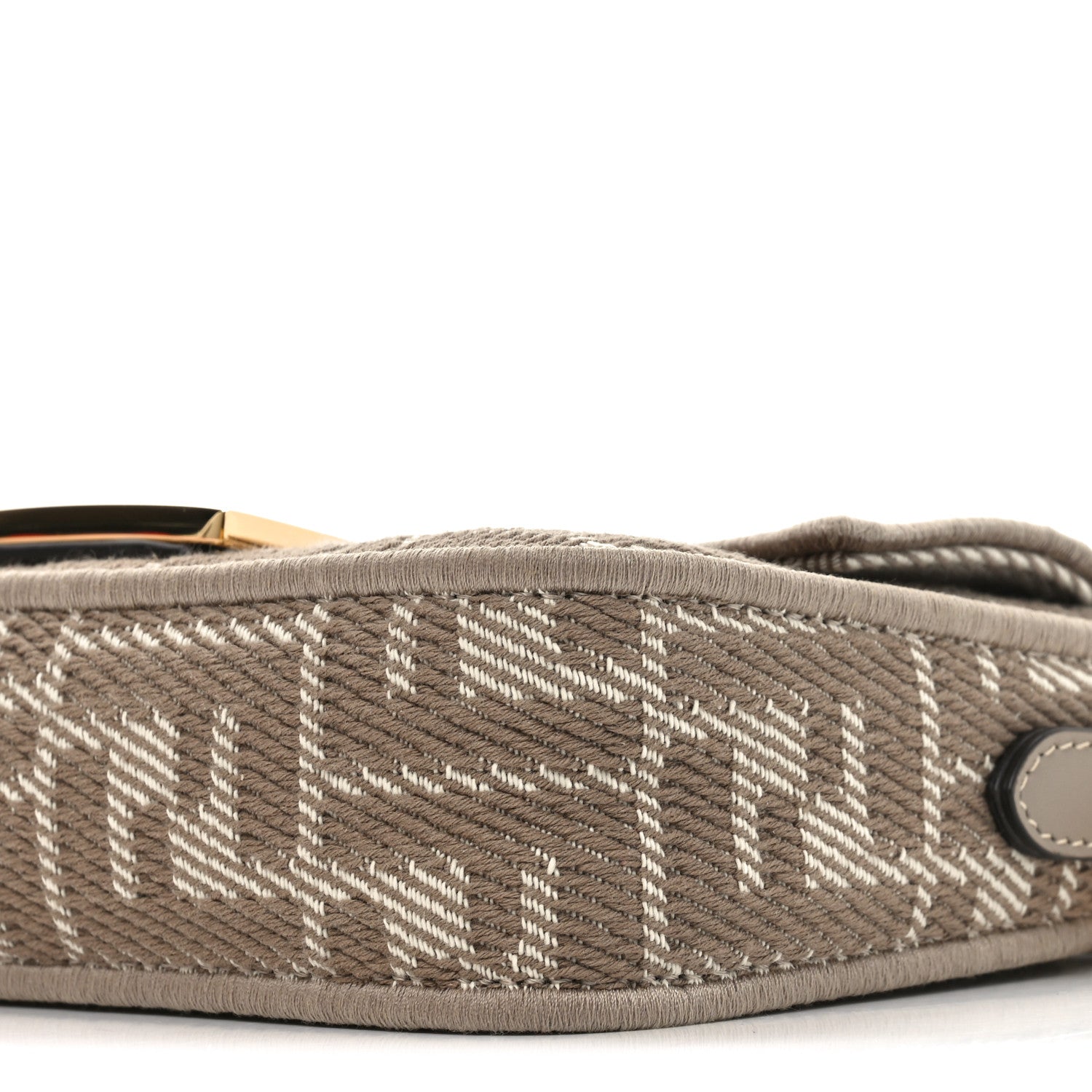 Denim Jacquard FF Effect Vitello Grace Mini Baguette Dove White Dove