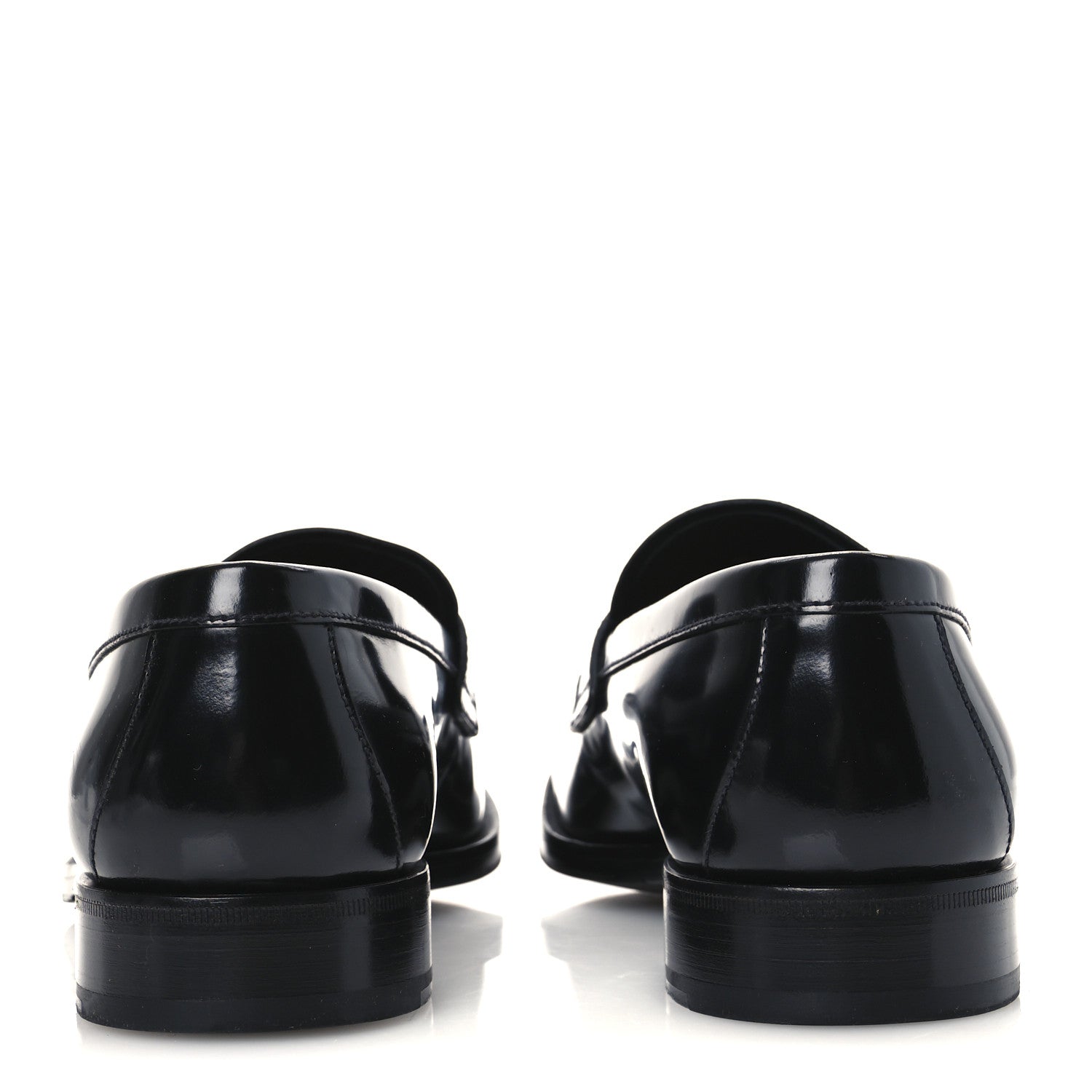 Spazzolato Fume Metal Triangle Logo Mens Loafers 8.5 Black