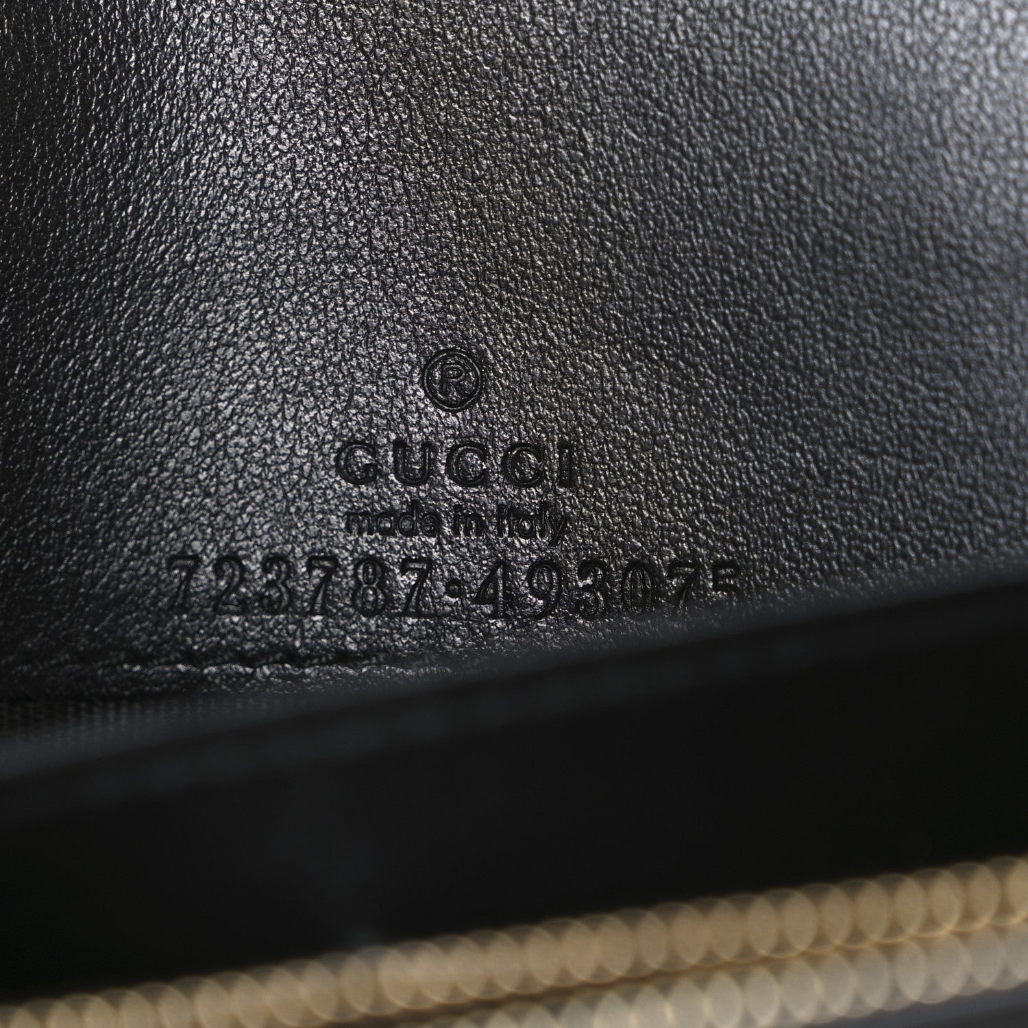 Calfskin GG Matelasse Chain Wallet Black