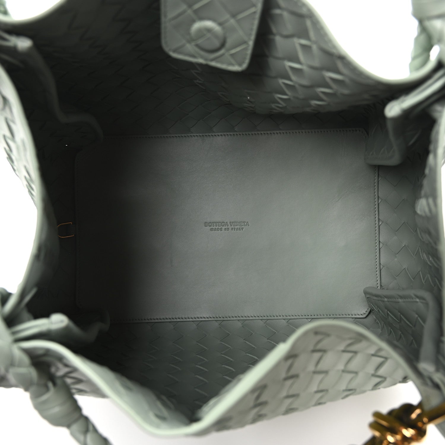 Nappa Intrecciato Large Andiamo Parachute Shoulder Bag New Sauge