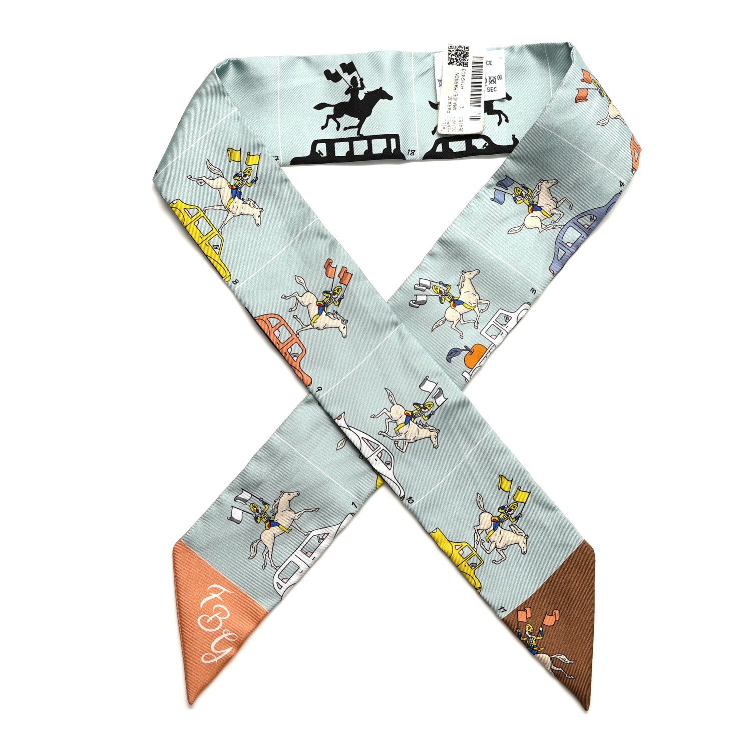 Silk Parade CG Twilly Vert Amande Marron