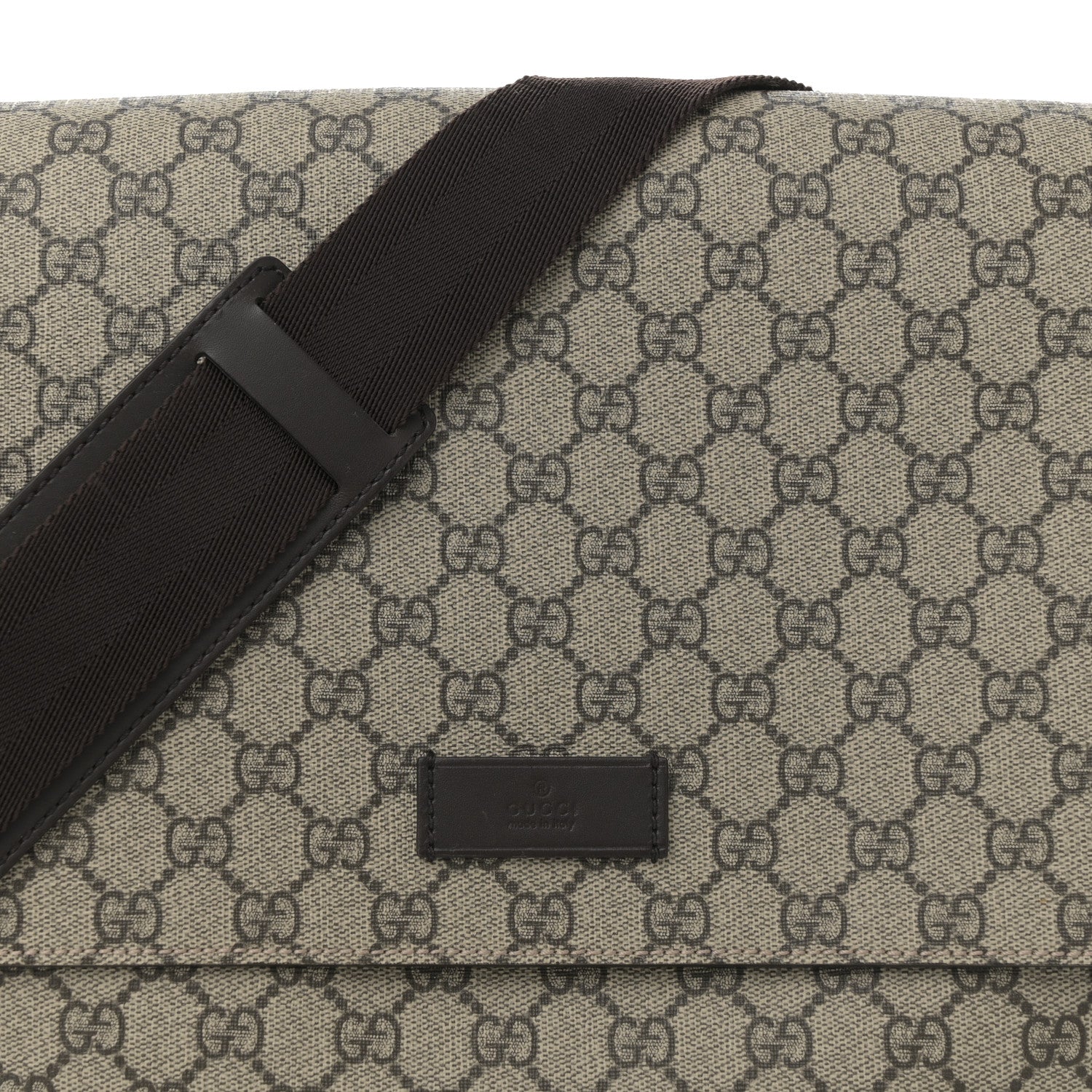 GG Plus Monogram Messenger Diaper Bag Dark Brown