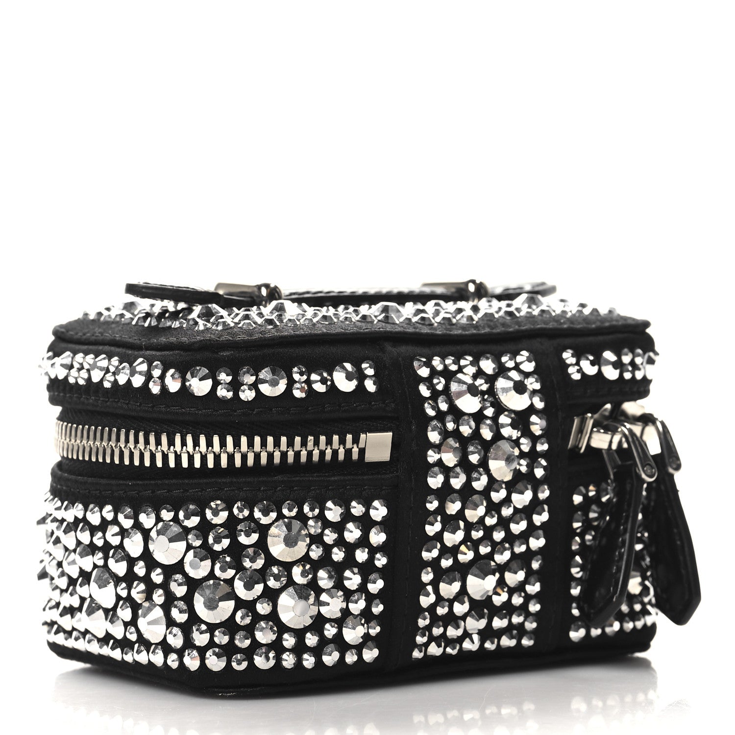 Satin Crystal Degrade Jewelry Beauty Case Metal