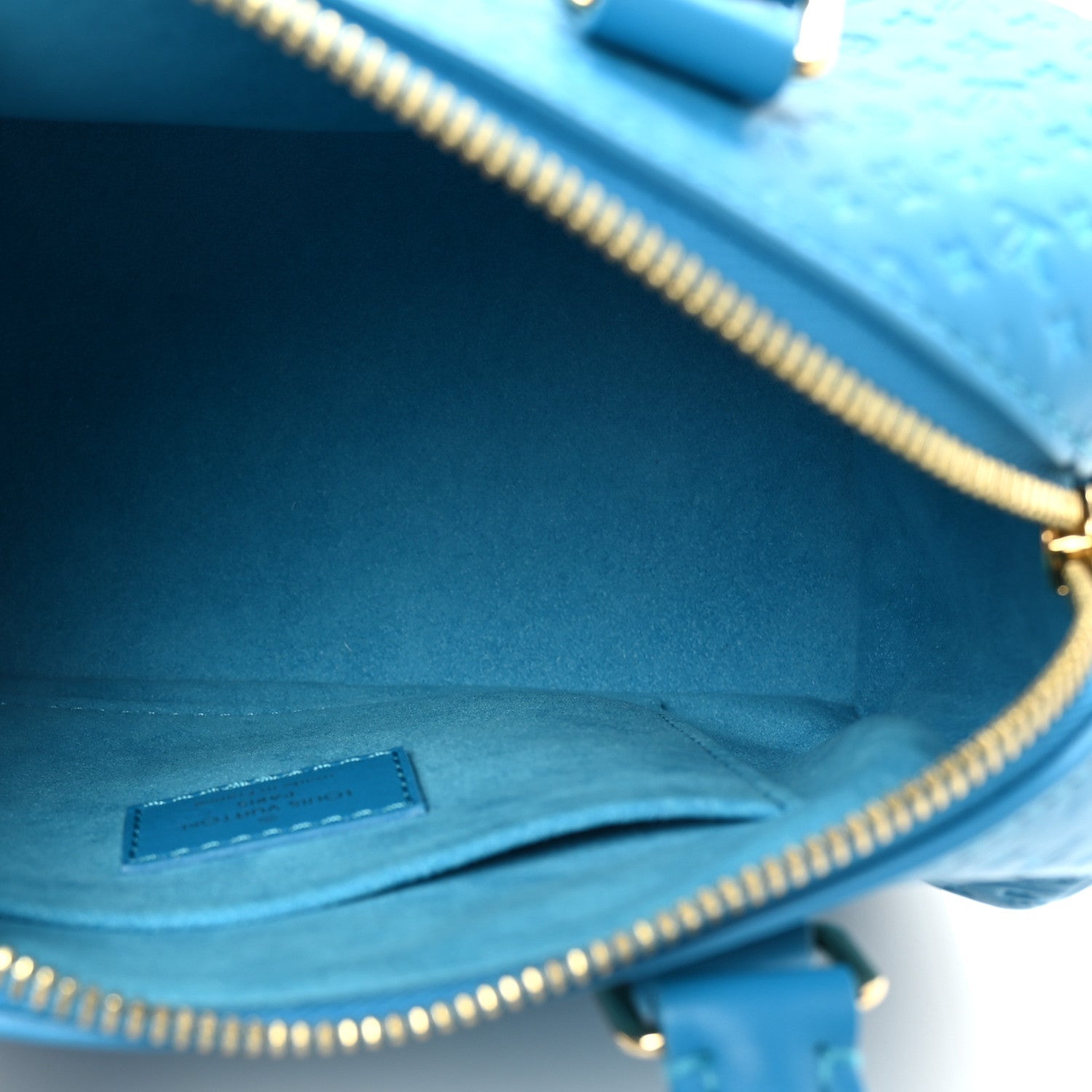 Calfskin Nanogram Embossed Speedy Bandouliere 20 Blue