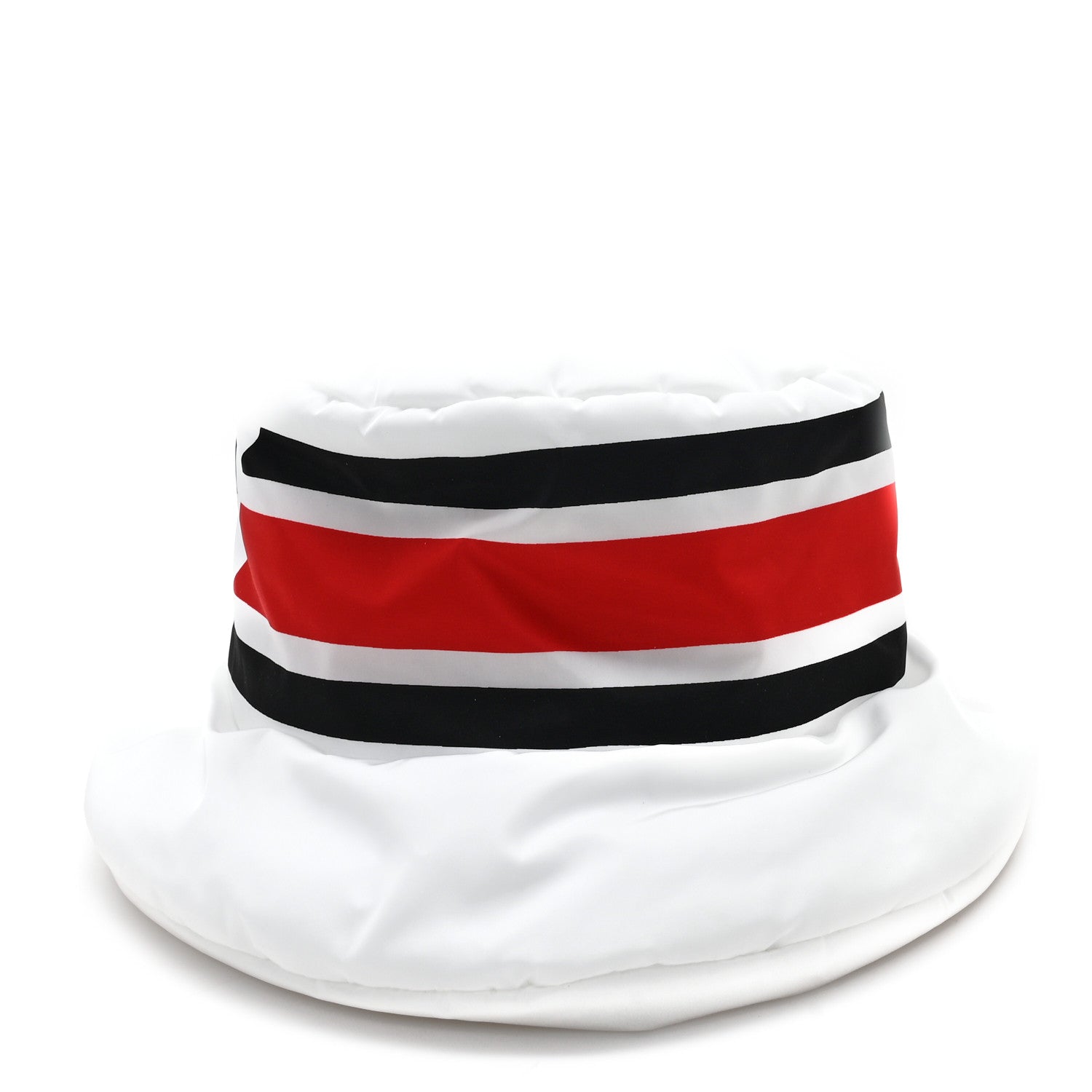 Re-Nylon Triangle Logo Padded Mens Bucket Hat L White Rosso