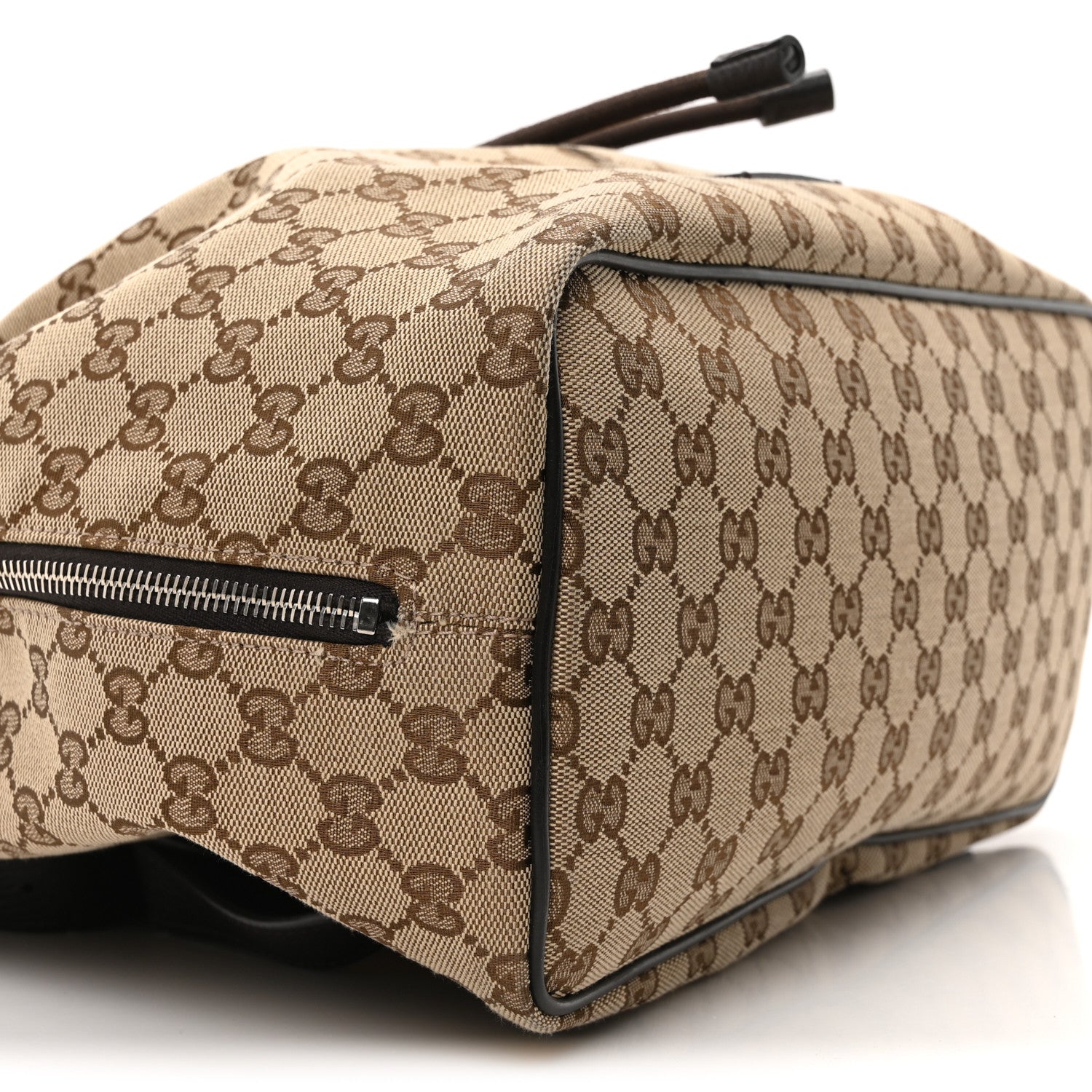 Monogram Dollar Calfskin O Drawstring Backpack Beige Ebony Testa di Moro Dark Chocolate