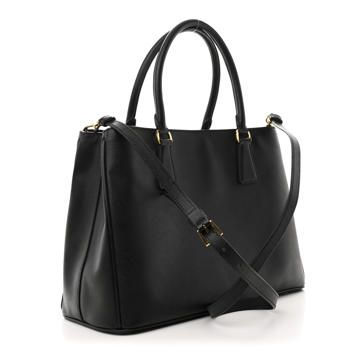 Saffiano Lux Medium Tote Black