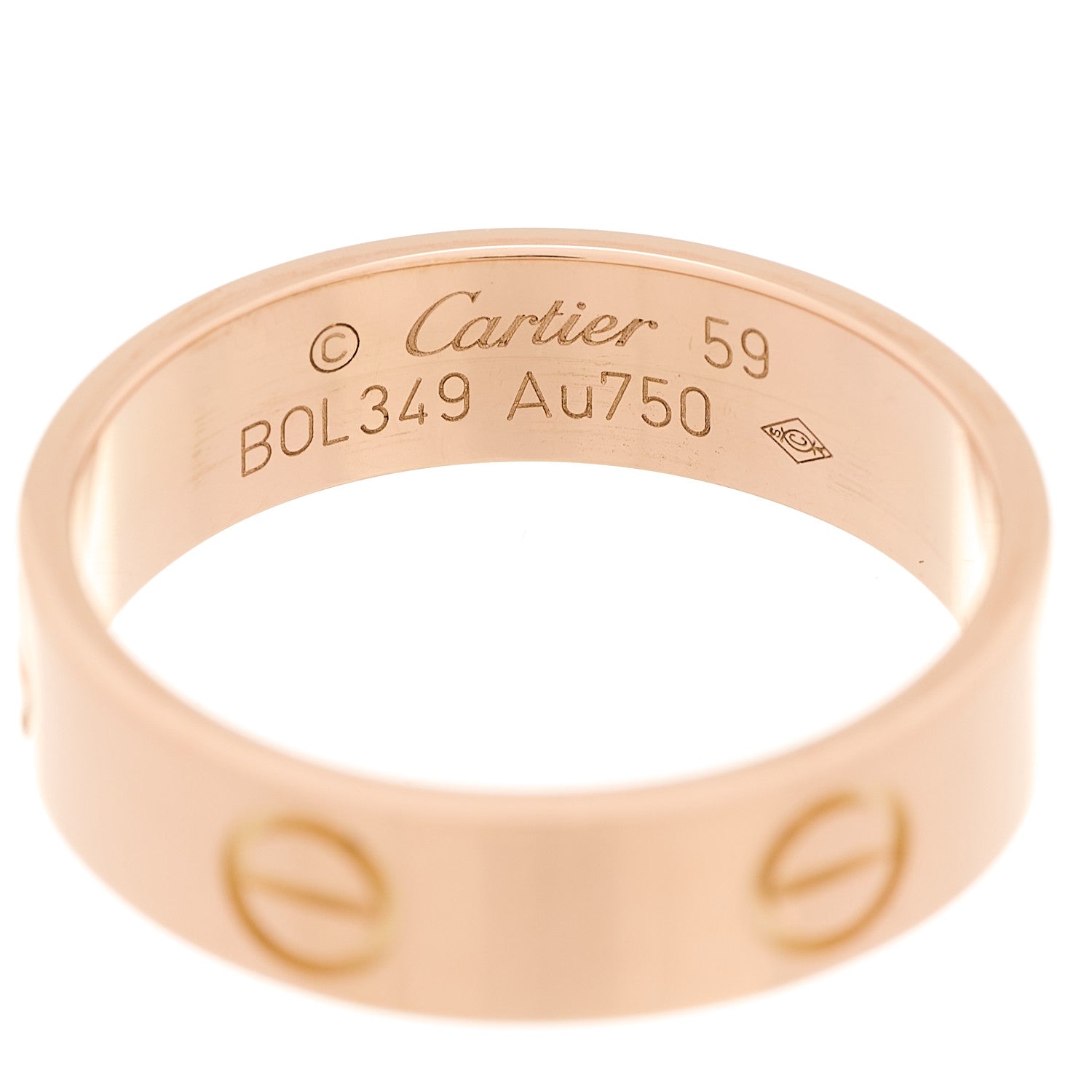 18K Pink Gold 5.5mm LOVE Ring 59 8.75