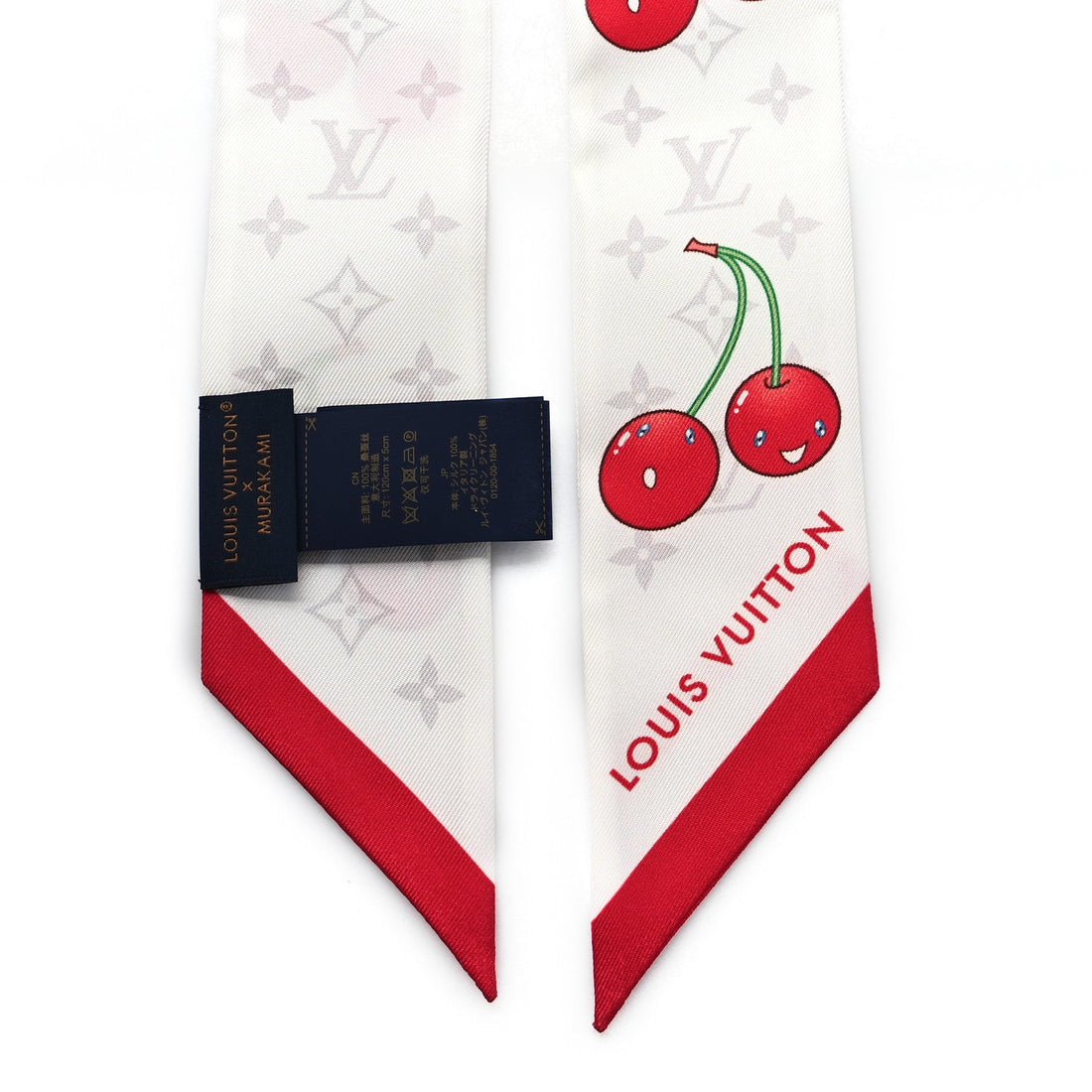 LV X TM Silk Monogram Cerises Bandeau White