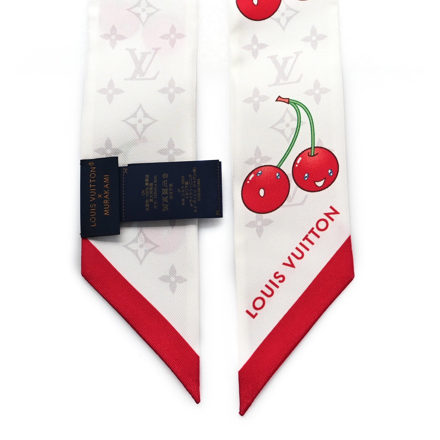 LV X TM Silk Monogram Cerises Bandeau White