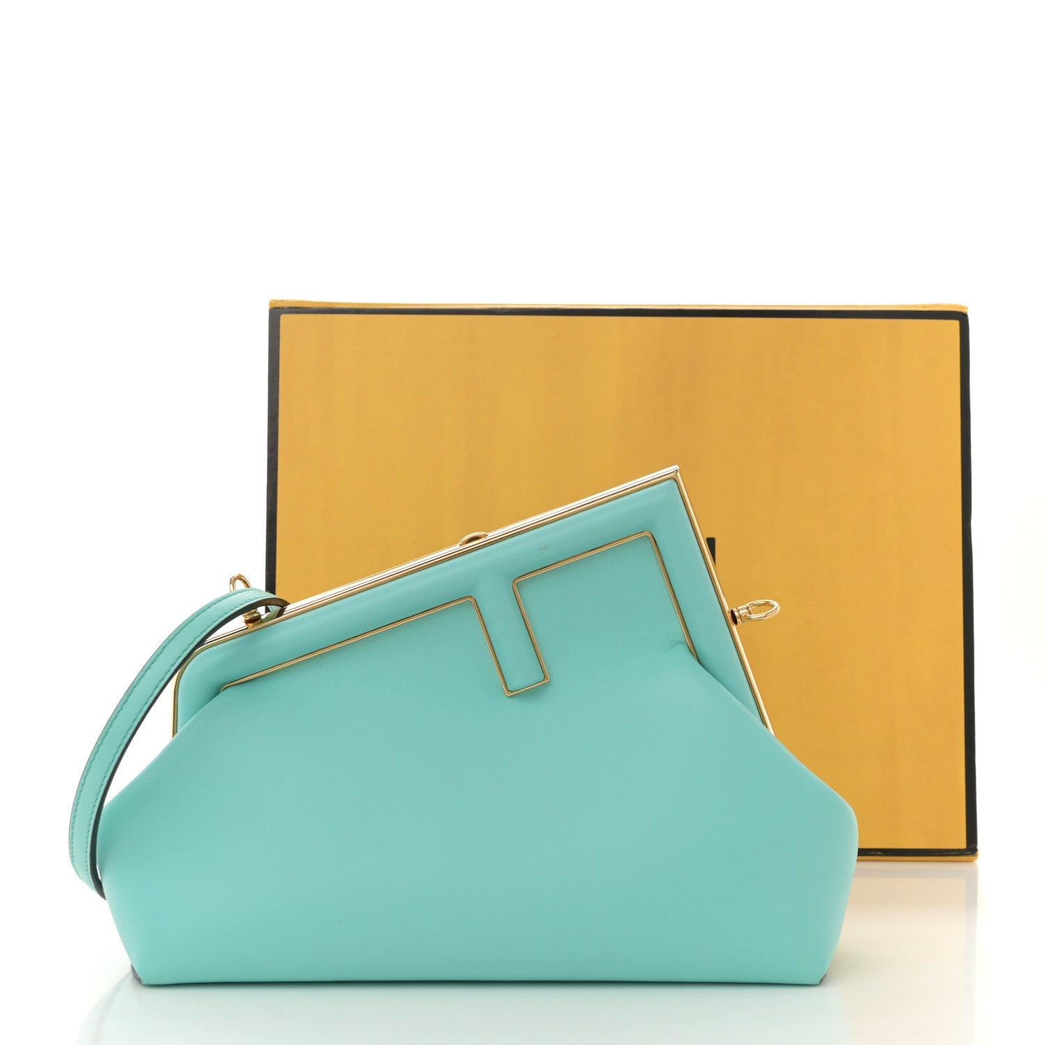 Shiny Nappa Small Fendi First Spring Turquoise