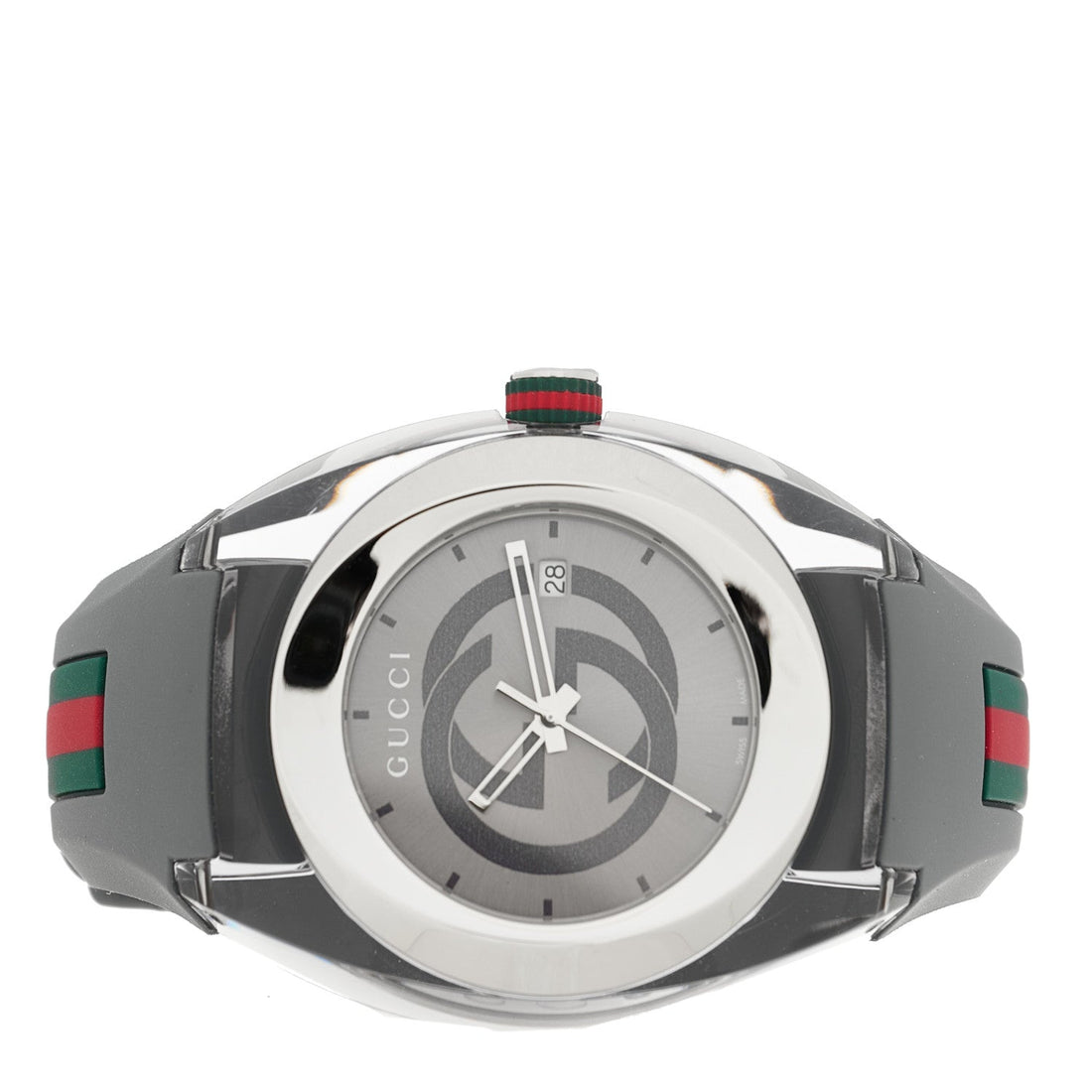 Stainless Steel Rubber 46mm Sync Web Quartz Watch Grey