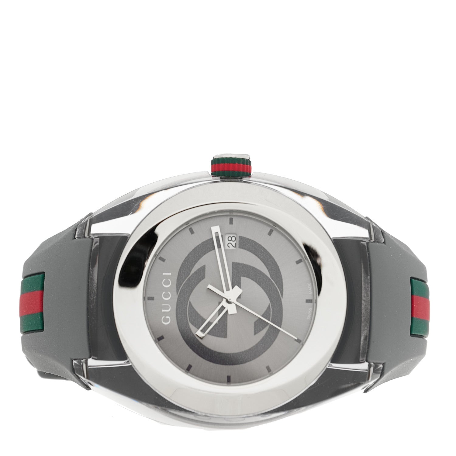 Stainless Steel Rubber 46mm Sync Web Quartz Watch Grey