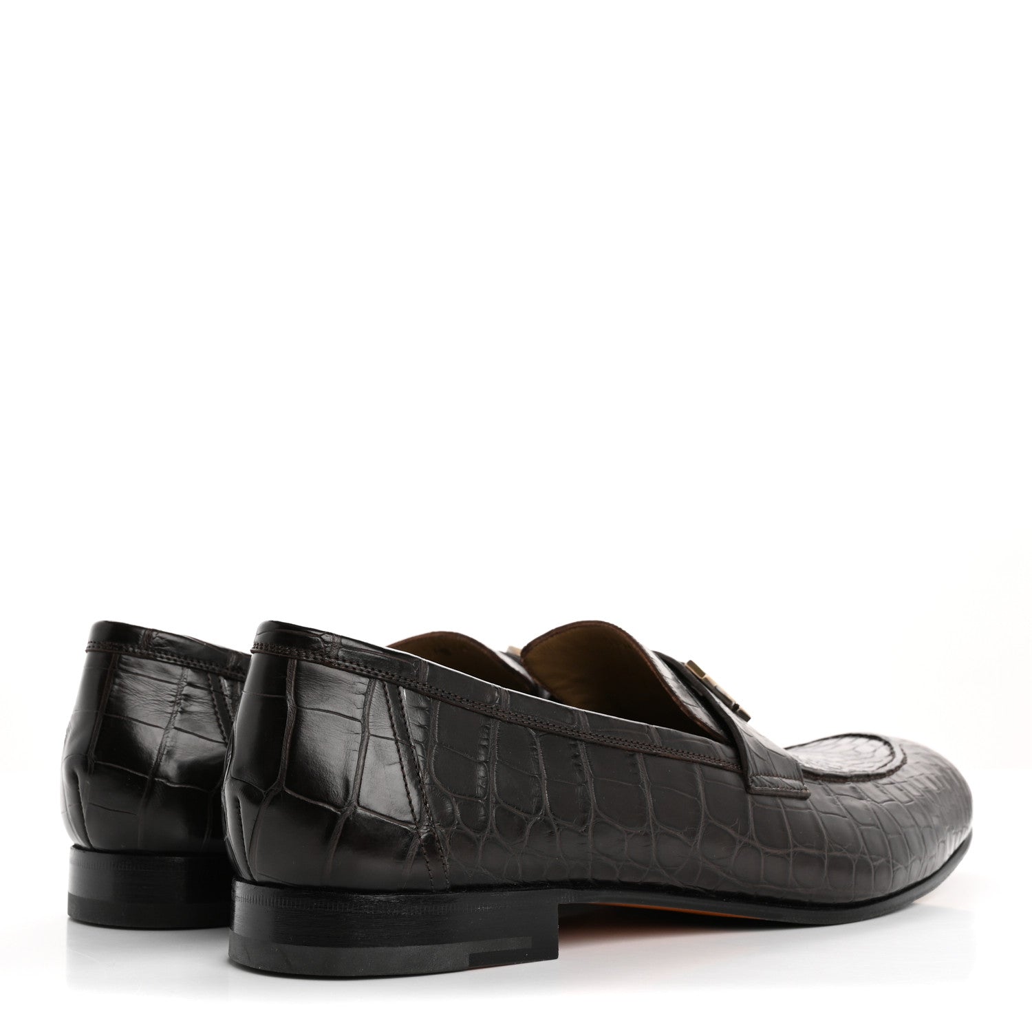 Matte Alligator Mens Paris Loafers 45 Moka