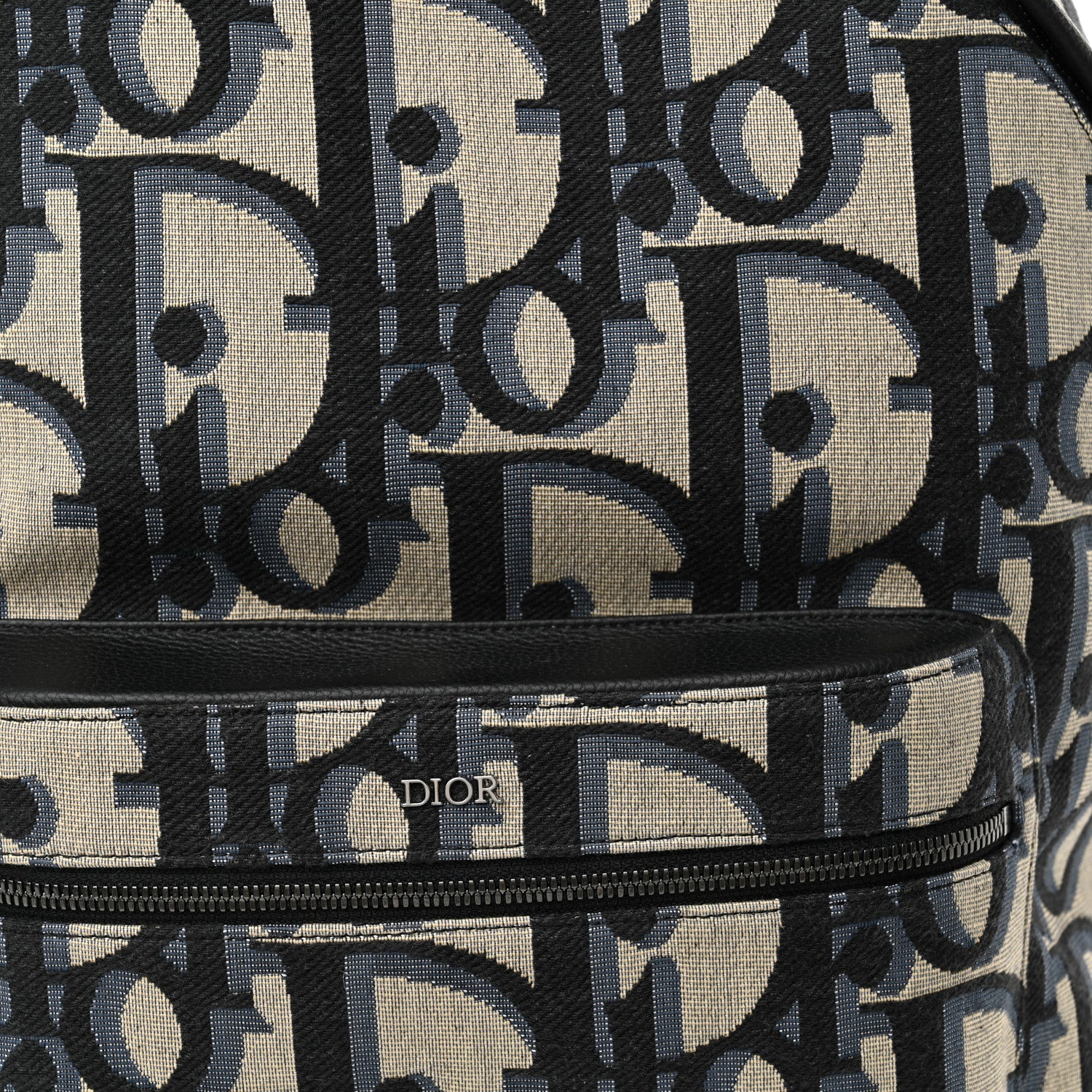 Oblique Maxi Calfskin Rider Kid's Backpack Beige Blue