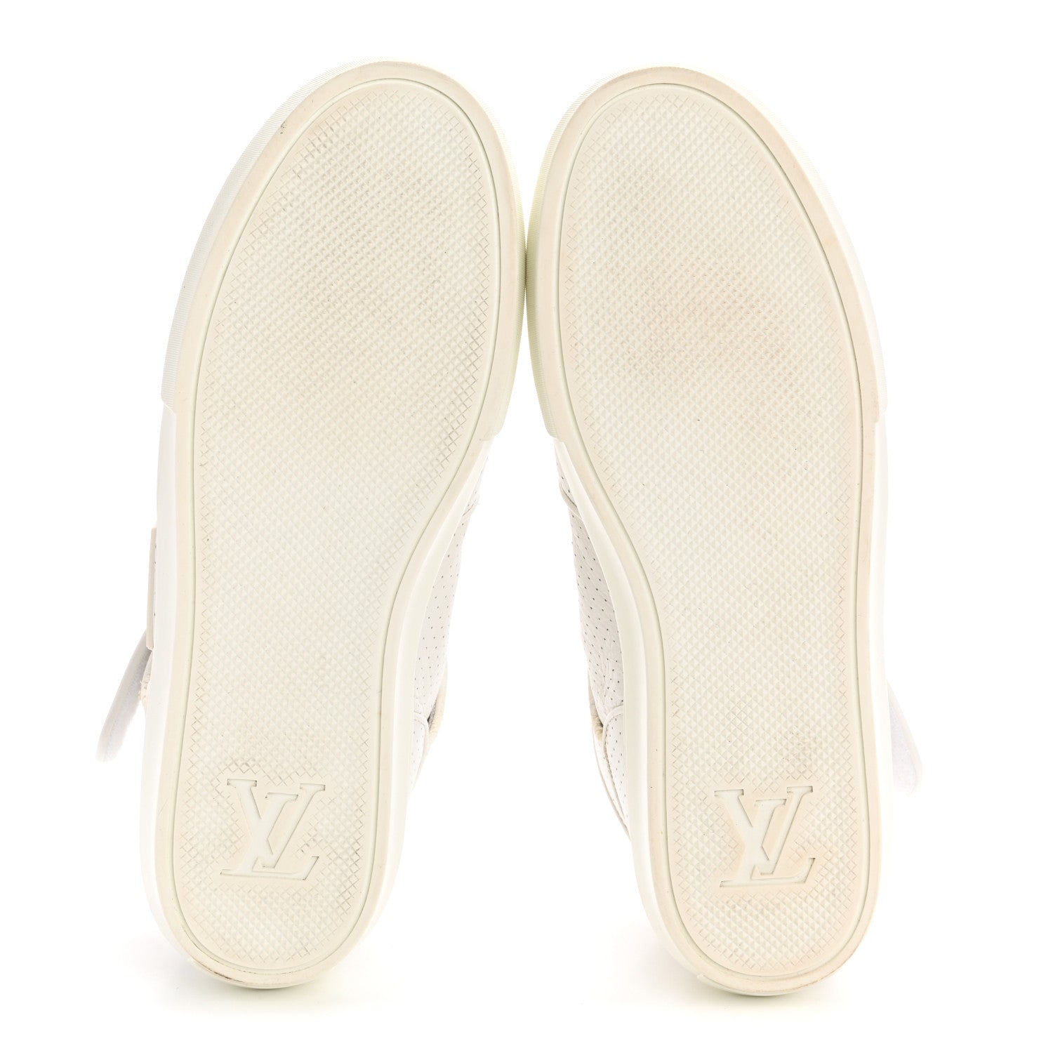 Calfskin Perforated Mens Acapulco Sneakers 8 White