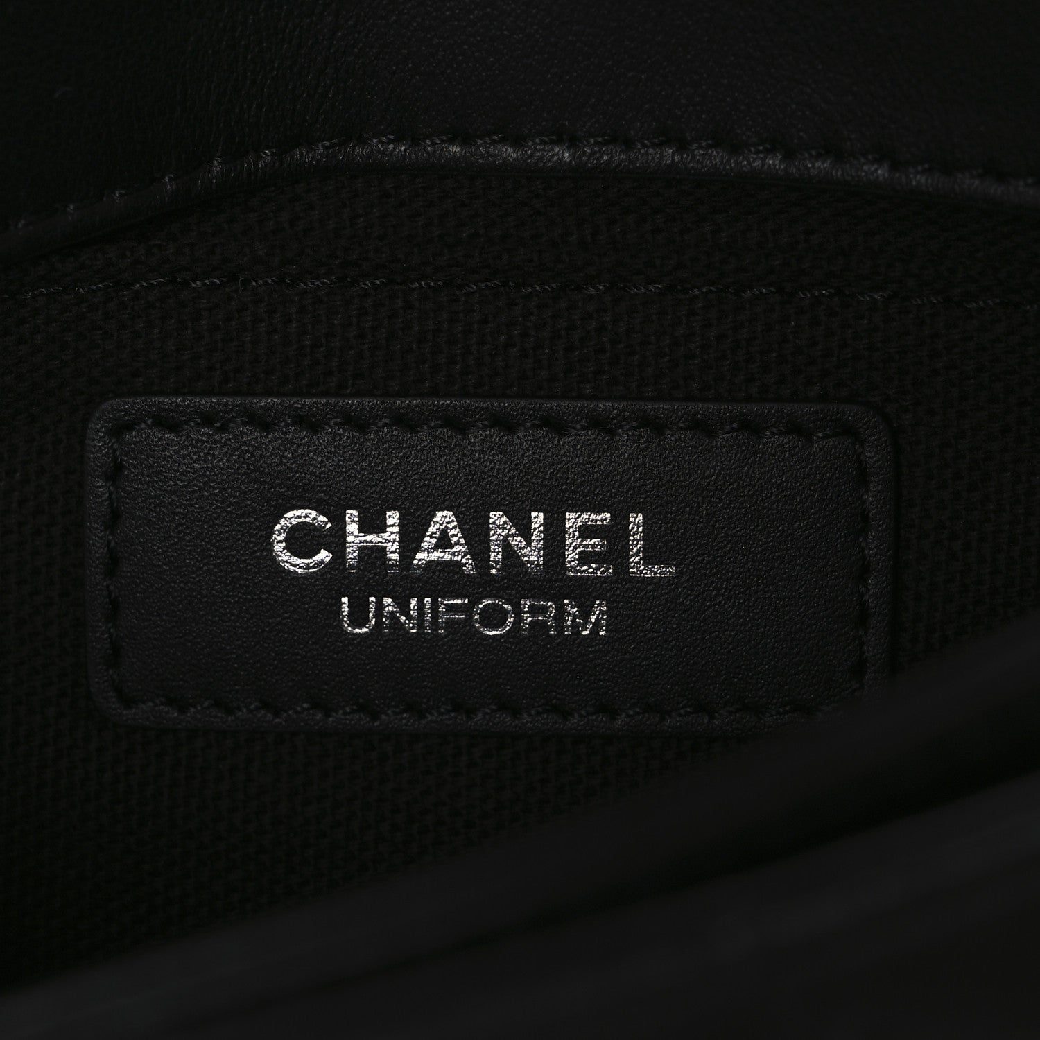 Calfskin Quilted CC Uniform Flap Belt Bag Black