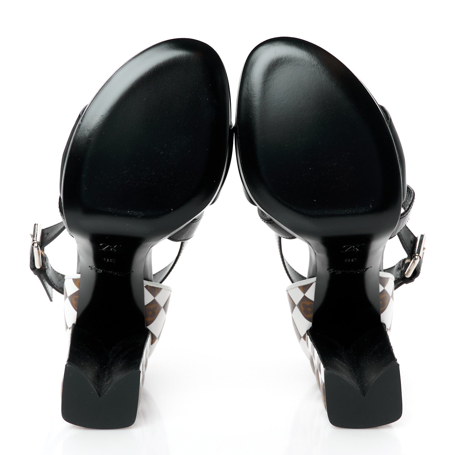 Calfskin Monogram Damier Tressage Matchmake Cross Sandals 38