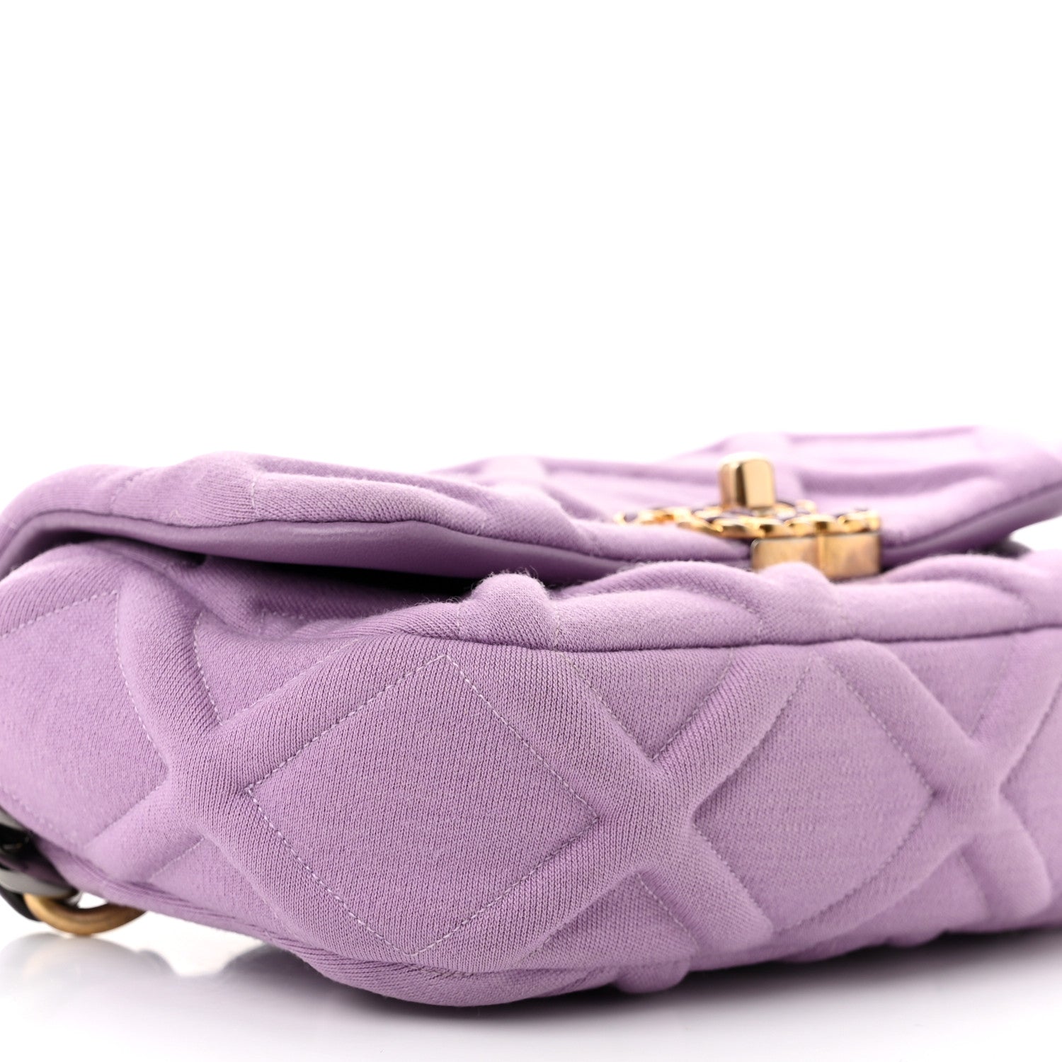 Jersey Quilted Chanel 19 Waist Bag Purple