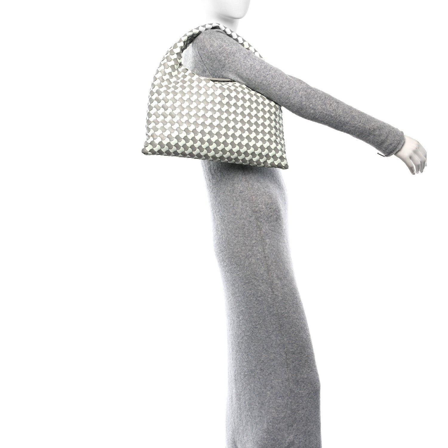 Calfskin Intrecciato Small Hop Agate Glacier