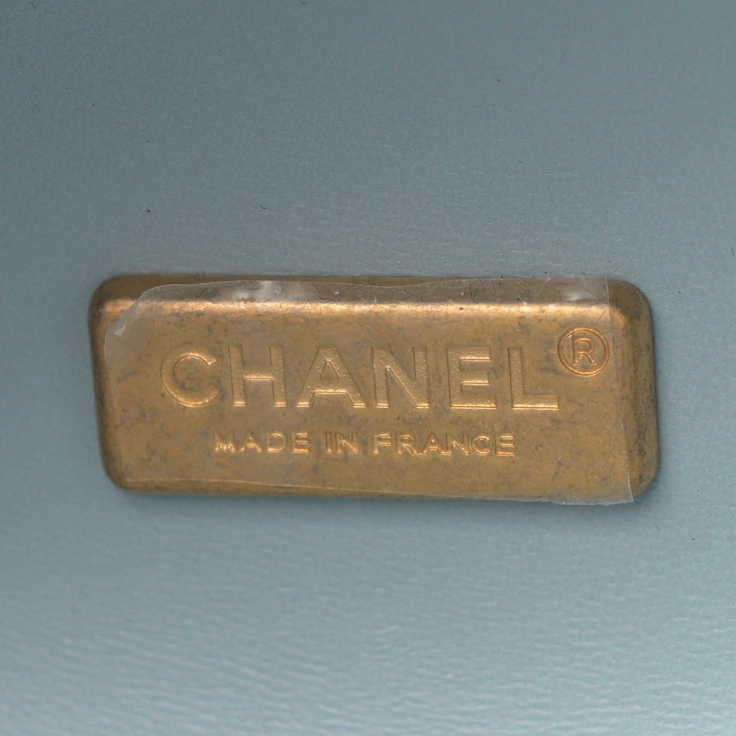 Lambskin Quilted CC Bubble Vanity Case With Chain Light Blue