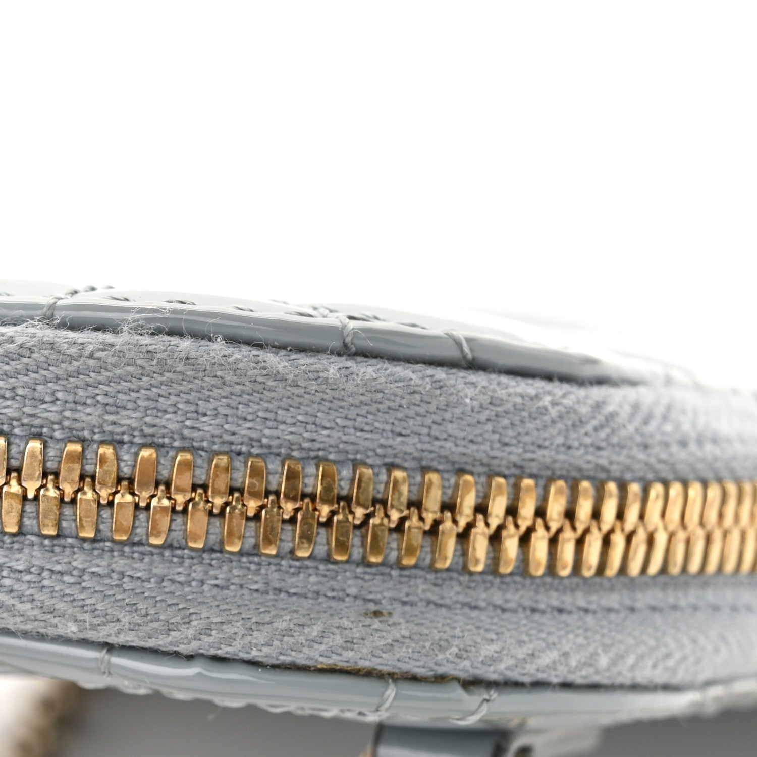 Patent Cannage Lady Dior Phone Holder Bracing Blue