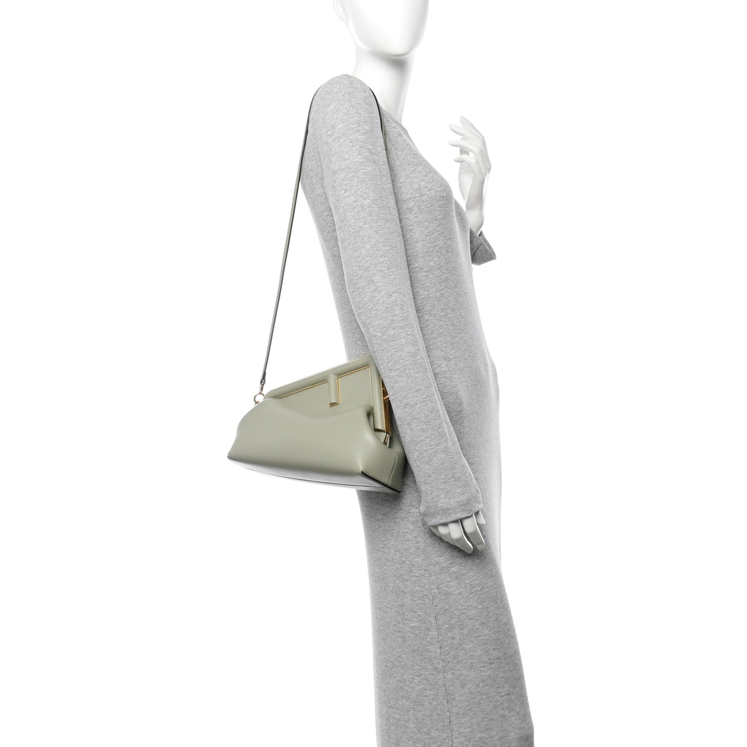 Shiny Nappa Midi Fendi First Green Tea