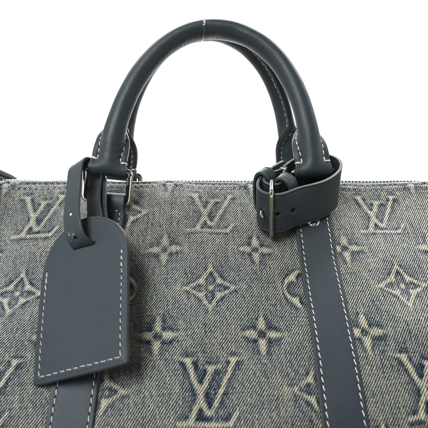 Monogram Washed Denim Keepall Bandouliere 50 Blue