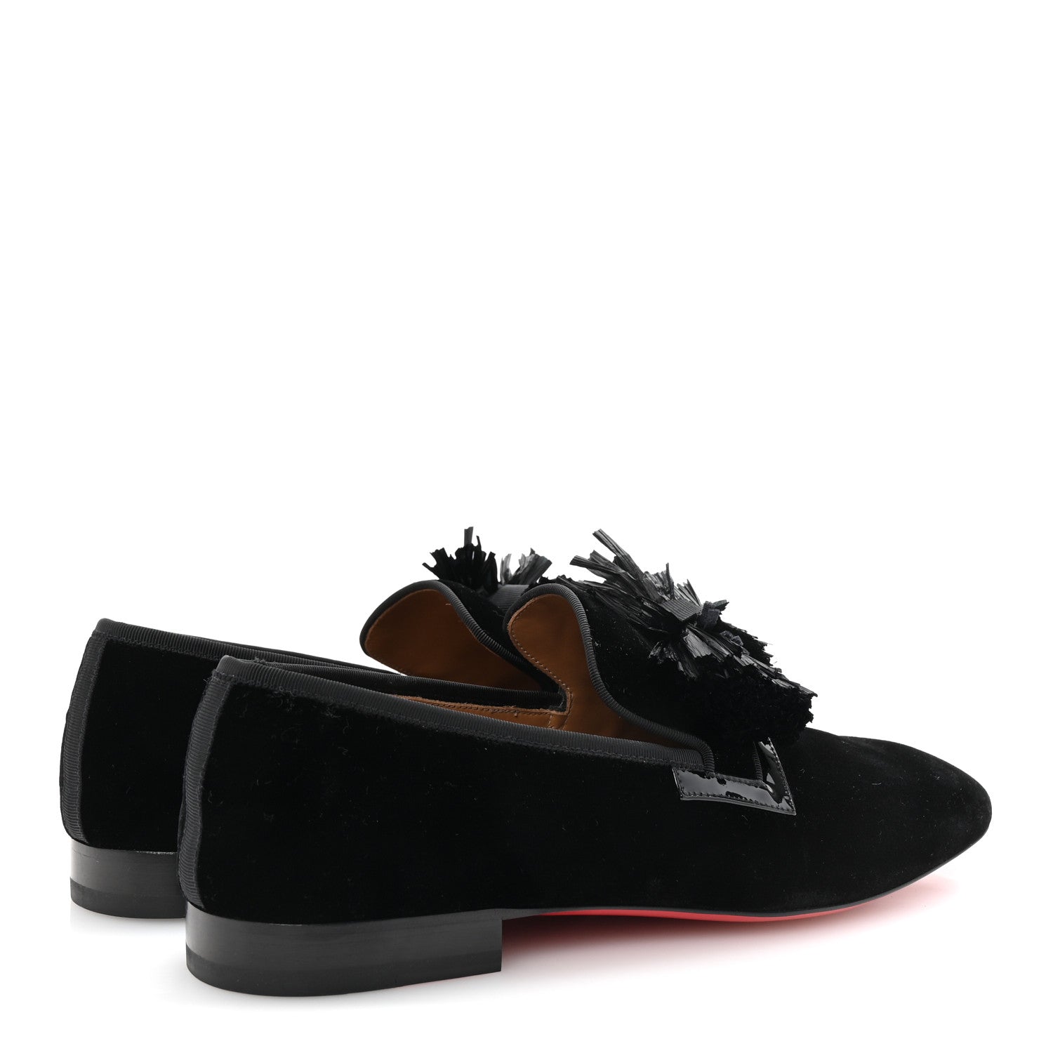 Velvet Patent Mens Rafinodo Flat Loafers 43 Black