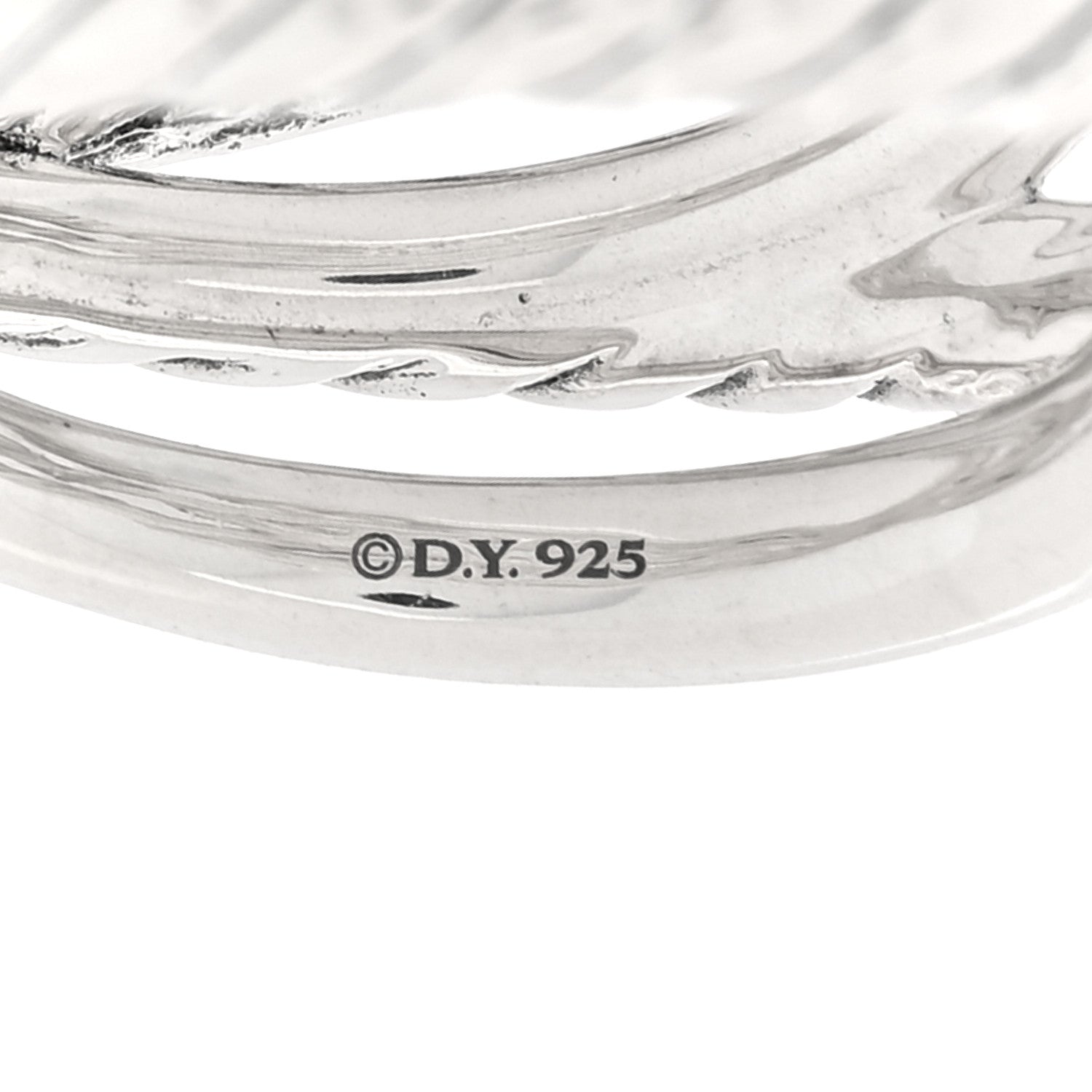 Sterling Silver Diamond Continuance Three-Row Ring 56 7.5