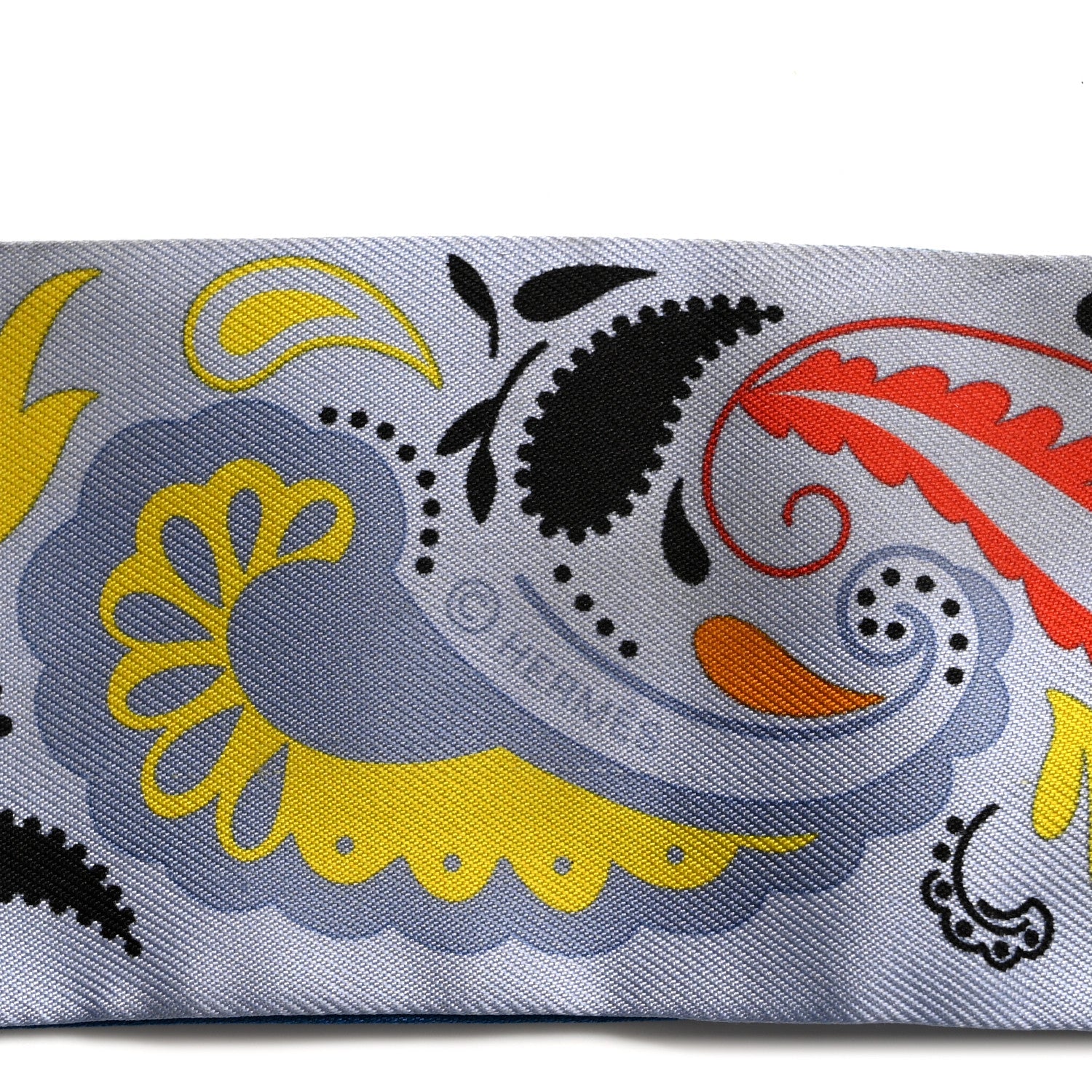 Silk Guepards Bandana Twilly Bleu Ciel Jaune Vif