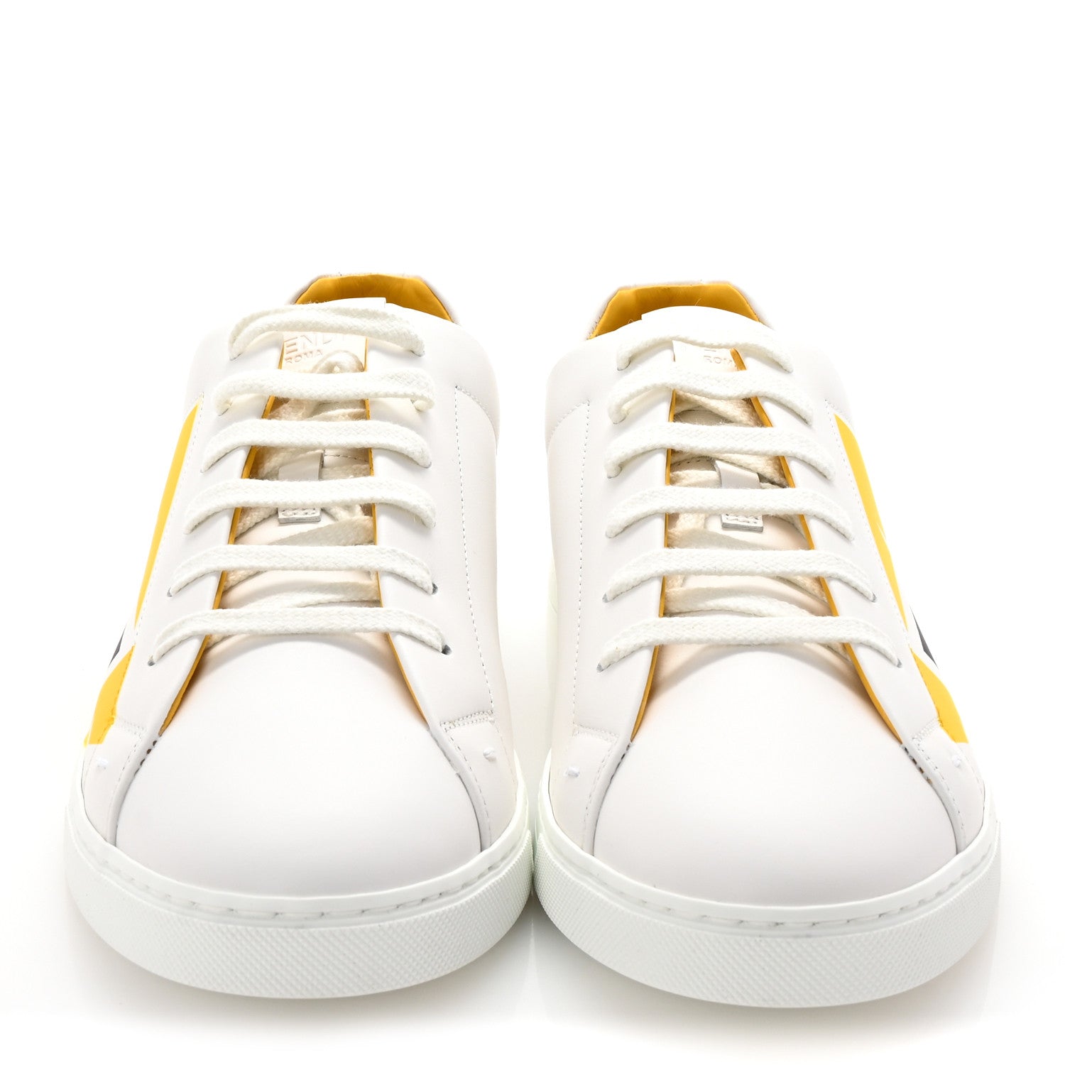 Calfskin Bugs Eye Print Mens Low Top Sneakers 9 White Giallo Black