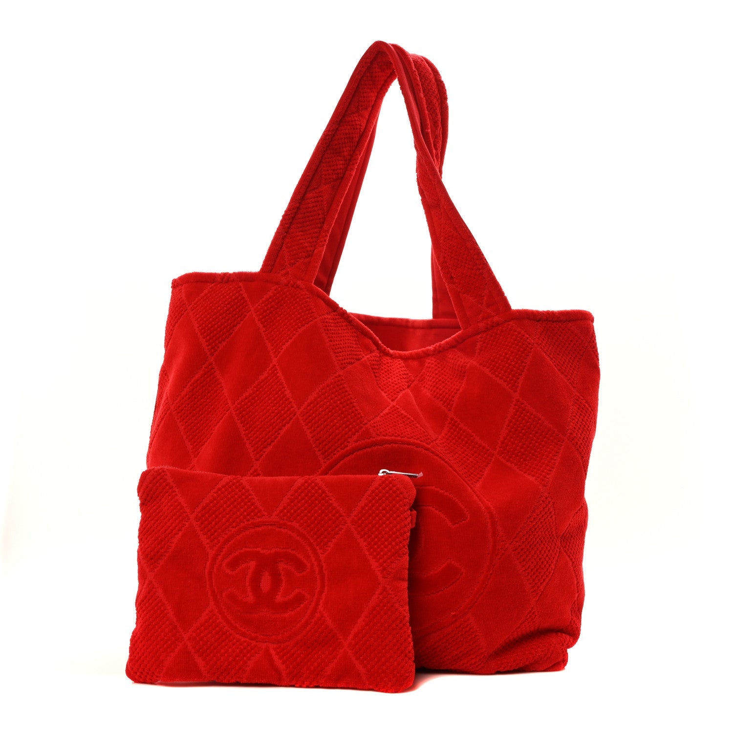 Terry Cotton CC Beach Tote Towel Set Red