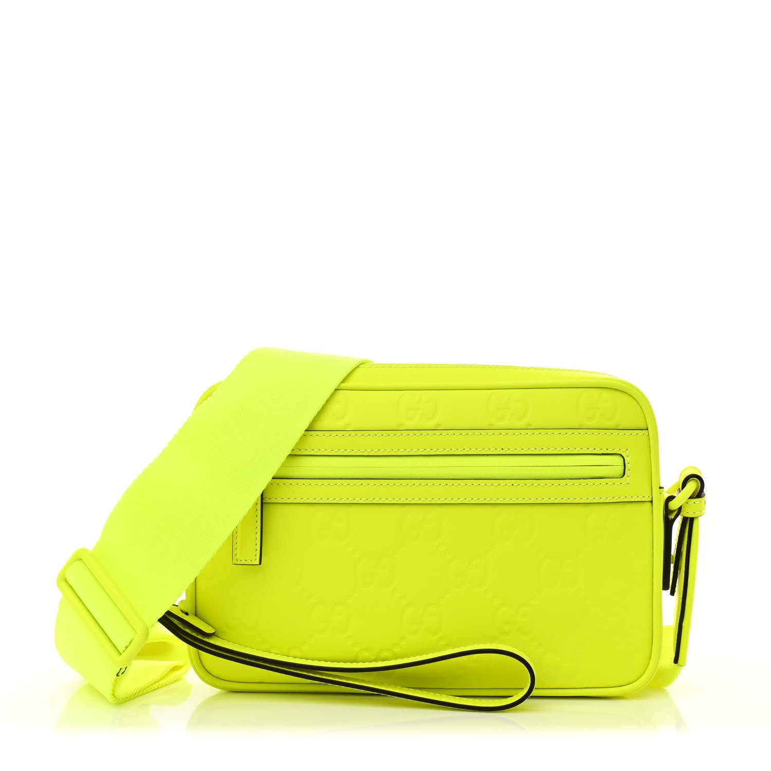 Rubber Effect Monogram GG Crossbody Bag Fluorescent Yellow