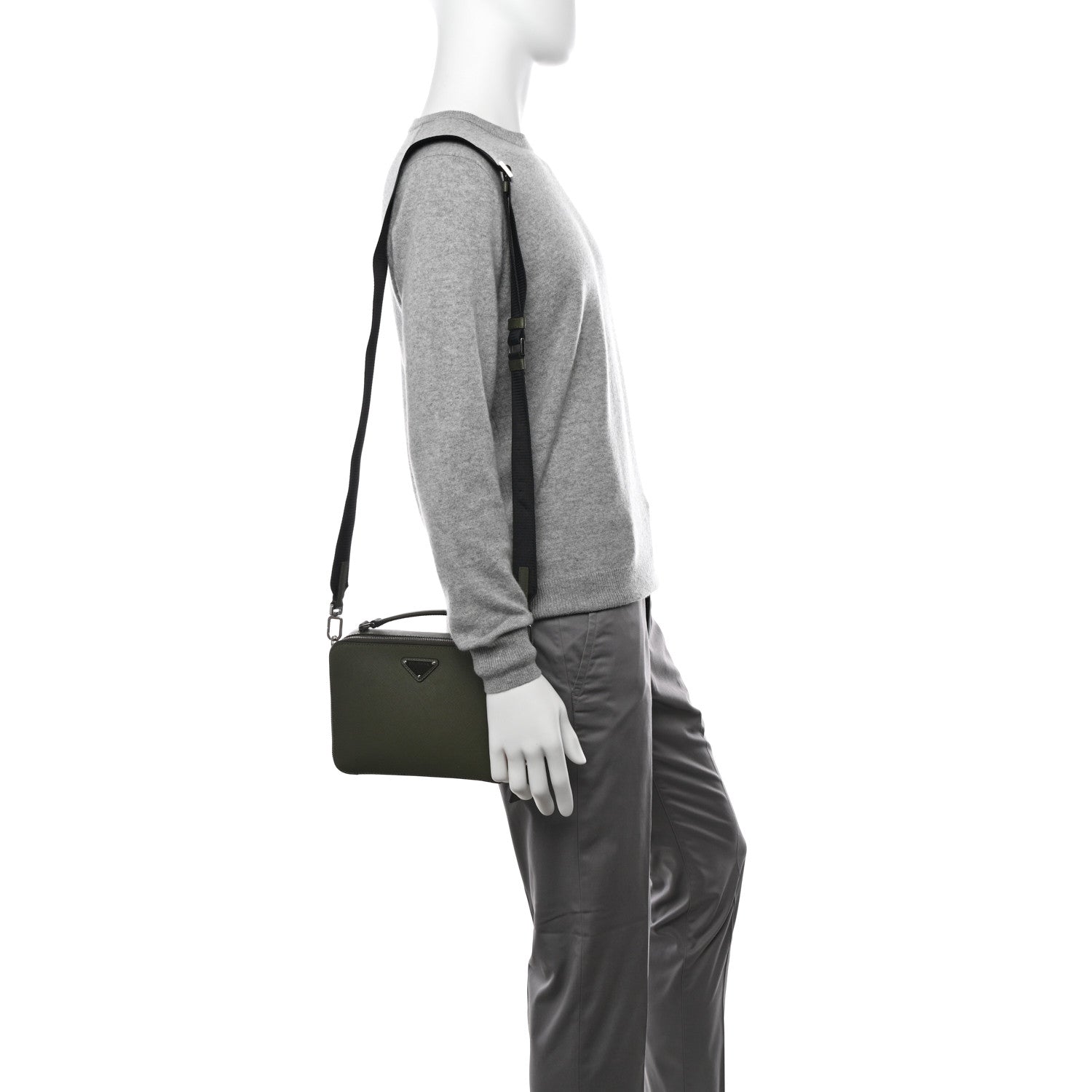 Saffiano Travel Medium Brique Crossbody Bag Loden