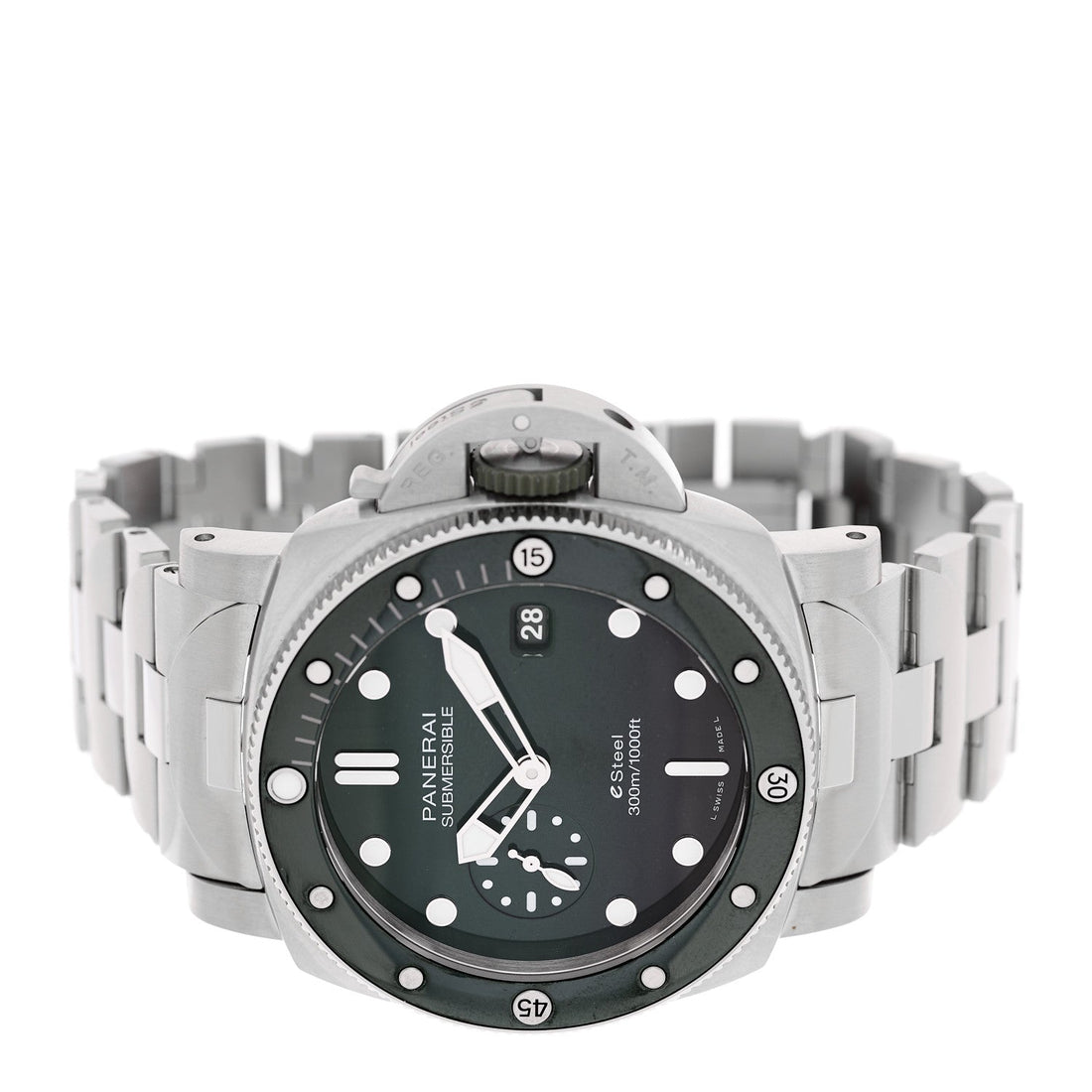 Stainless Steel 44mm Submersible Quaranta Quattro Automatic Watch Green PAM01287