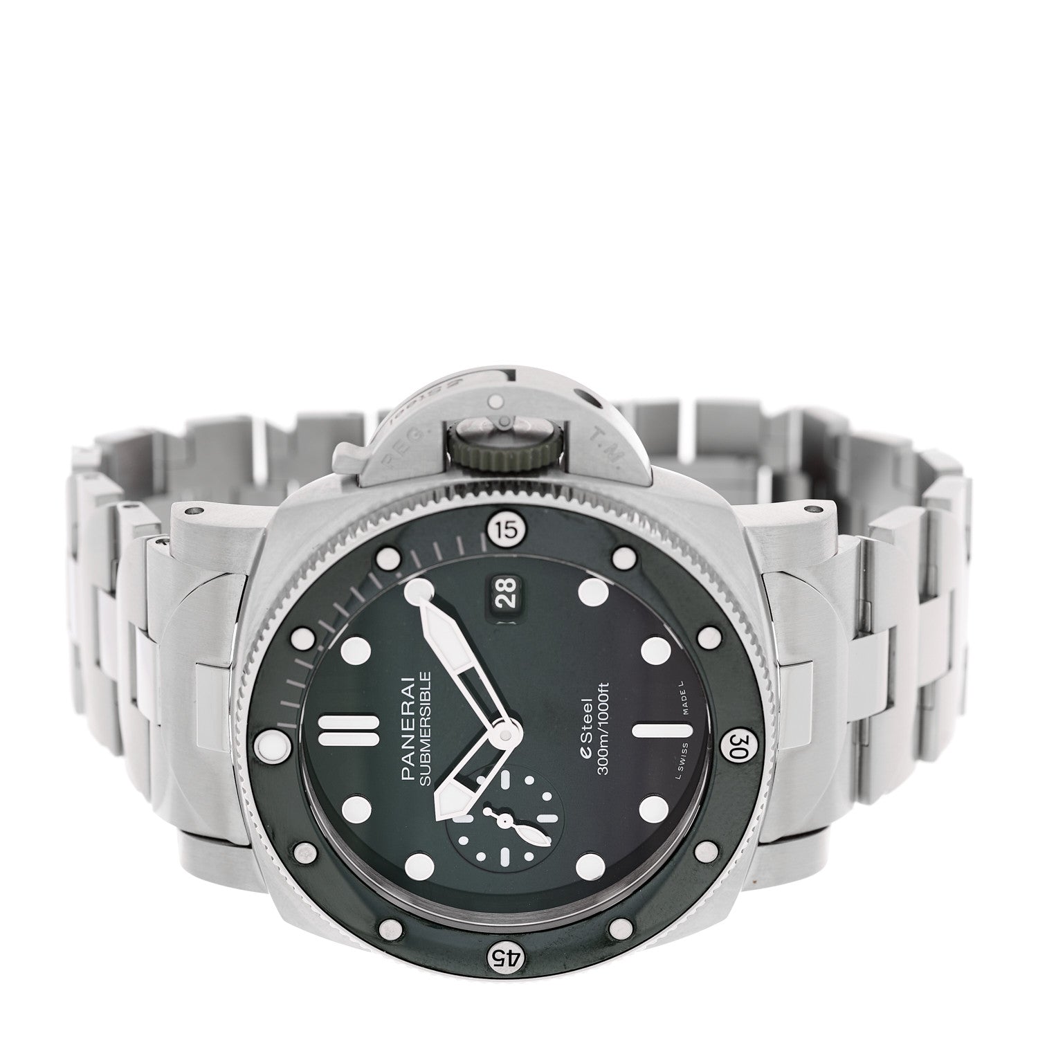 Stainless Steel 44mm Submersible Quaranta Quattro Automatic Watch Green PAM01287