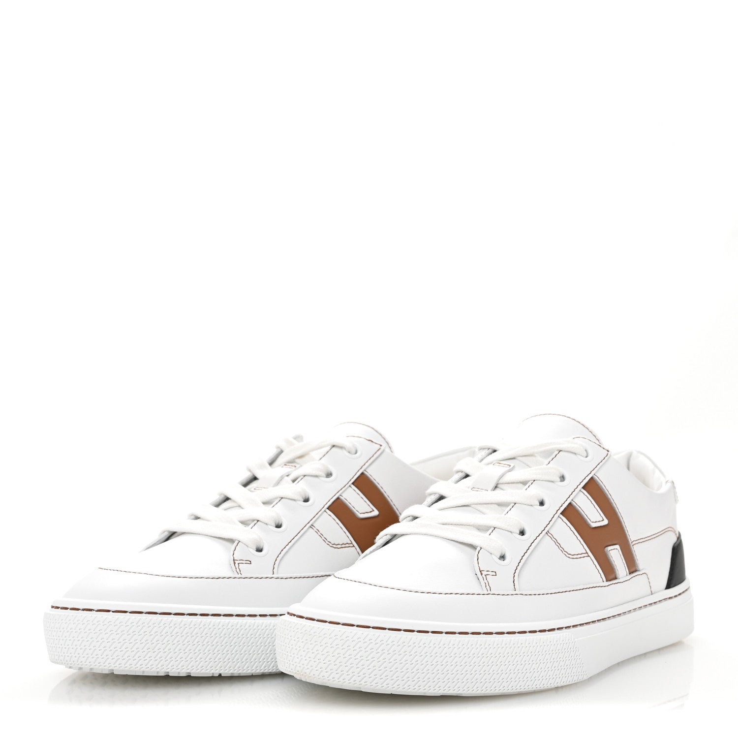 Calfskin Mens Deep Sneakers 39.5 White Naturel