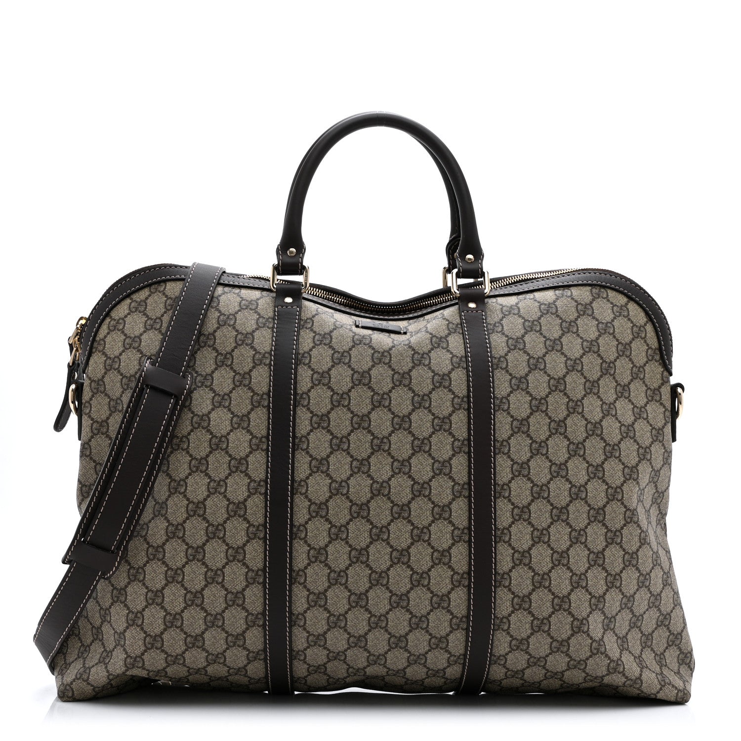 GG Plus Monogram Travel Bag Dark Brown