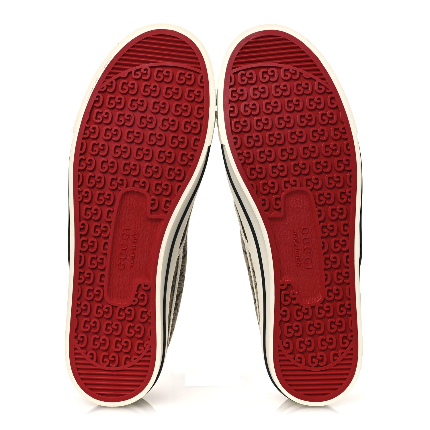 GG Monogram Mens 1977 Tennis Slip On Sneakers 8.5 Beige Ebony Mystic White