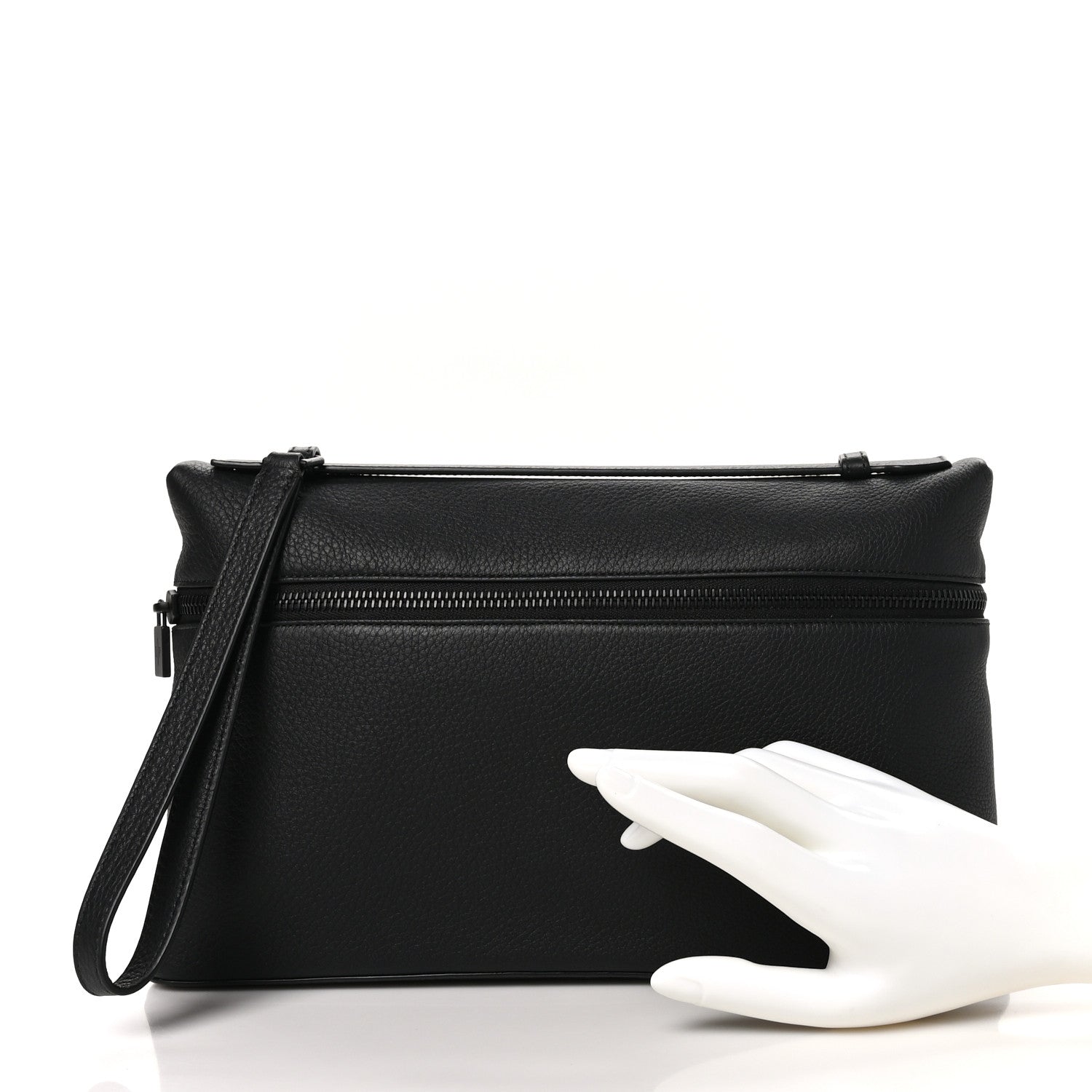 Grained Calfskin Extra Pocket Pouch L29 Black